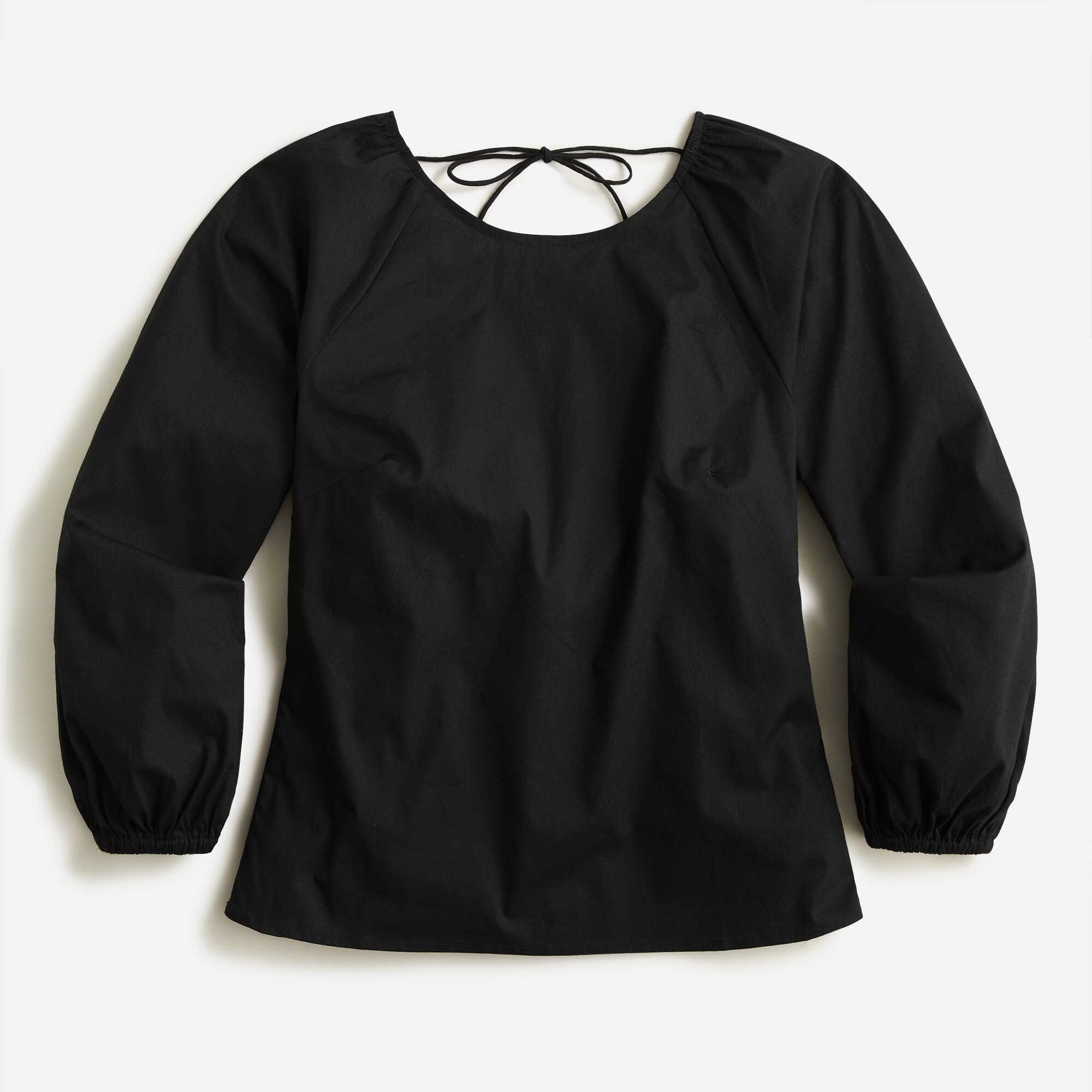 Tie-back top in stretch cotton poplin blend