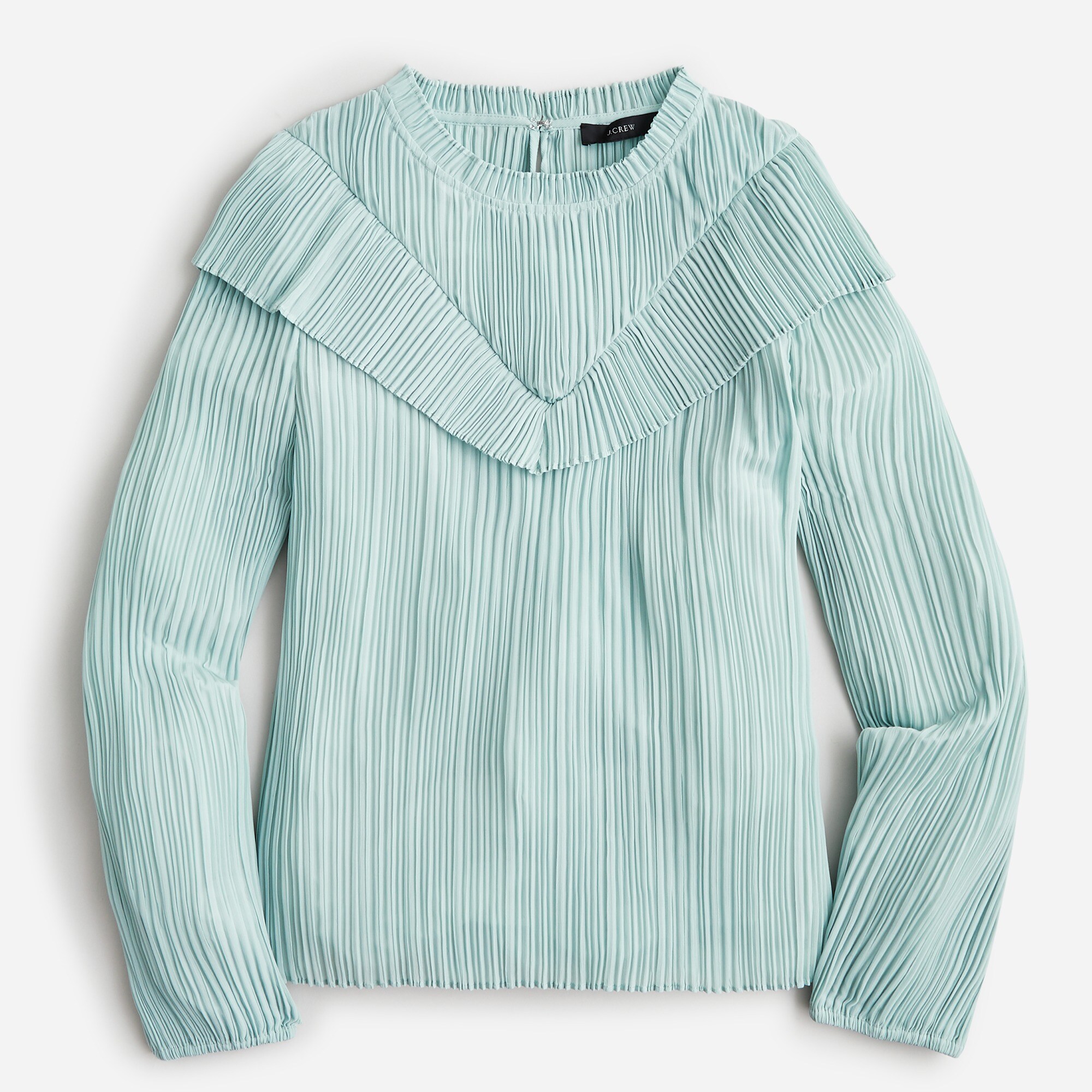 J.Crew: Crinkle-chiffon V-detail Top For Women