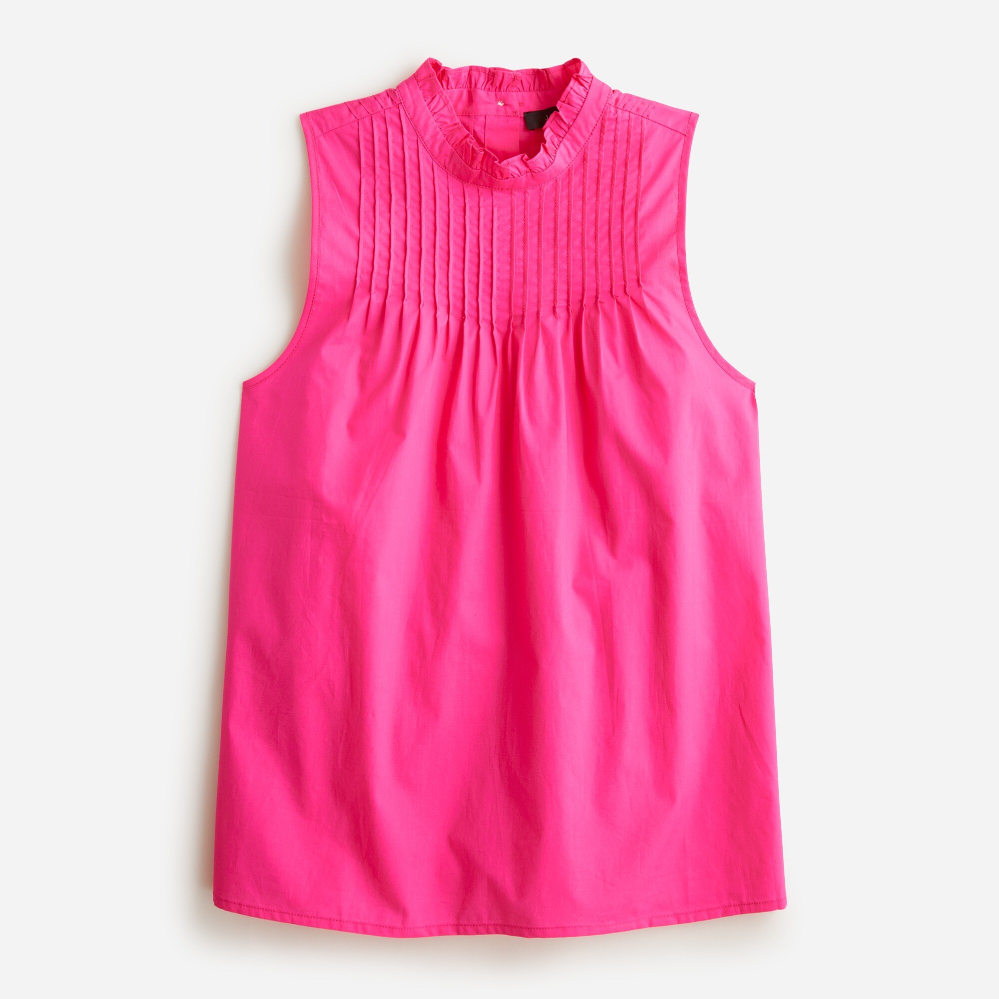 Pintuck Cotton Poplin Top For Women | J.Crew