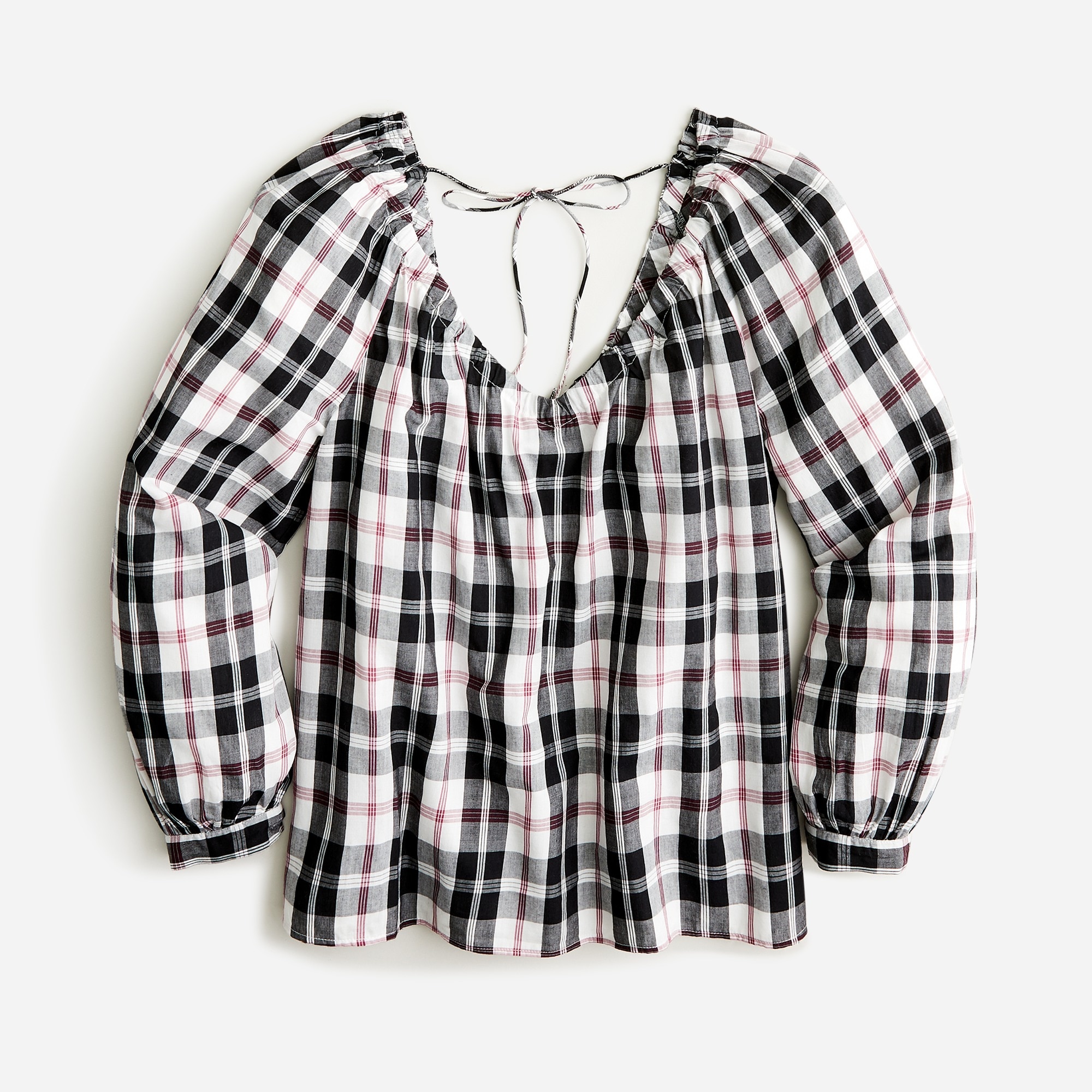 V-neck top in Friday plaid