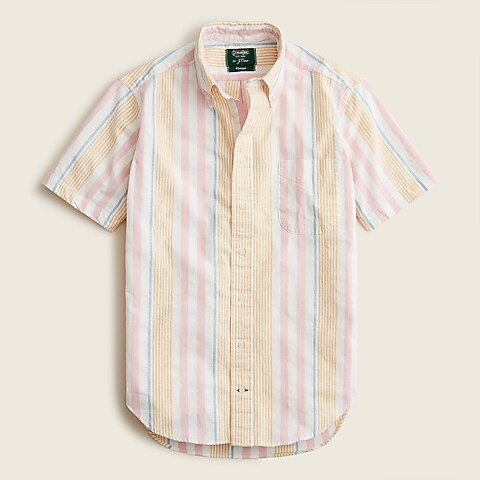 mens Gitman Vintage® X J.Crew short-sleeve cotton-linen shirt in stripe