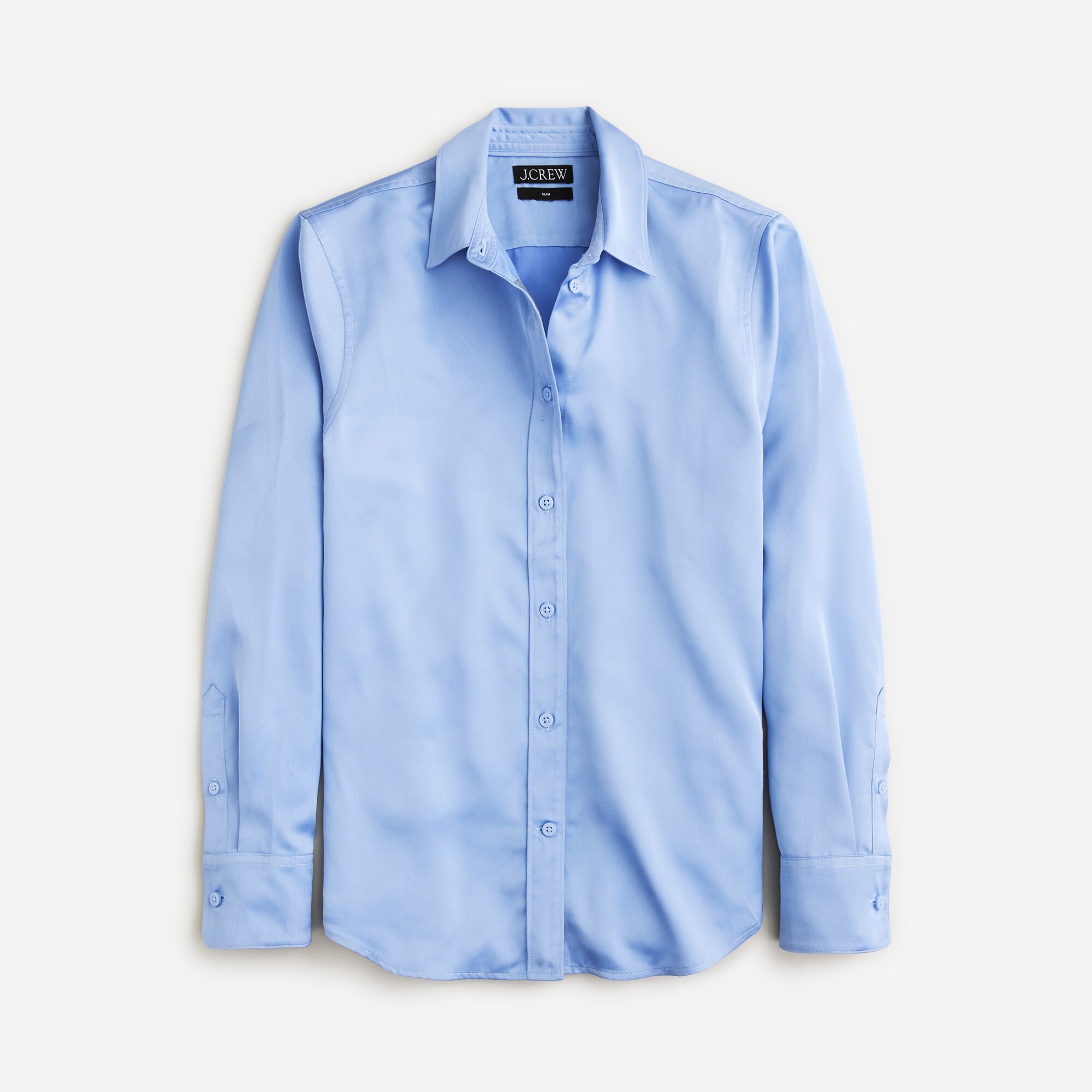 Slim-fit drapey shirt in luster crepe