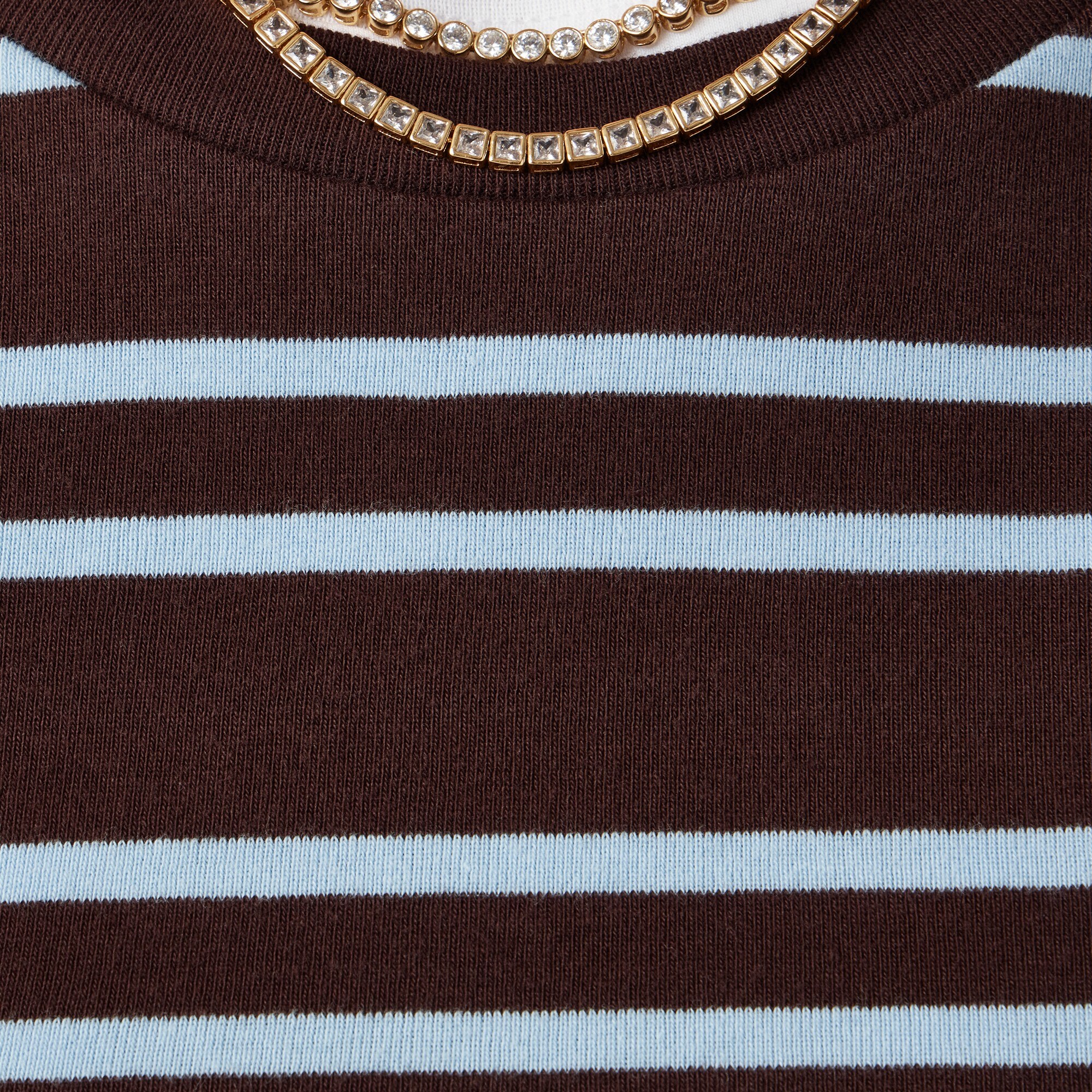 Perfect-fit long-sleeve crewneck T-shirt in stripe