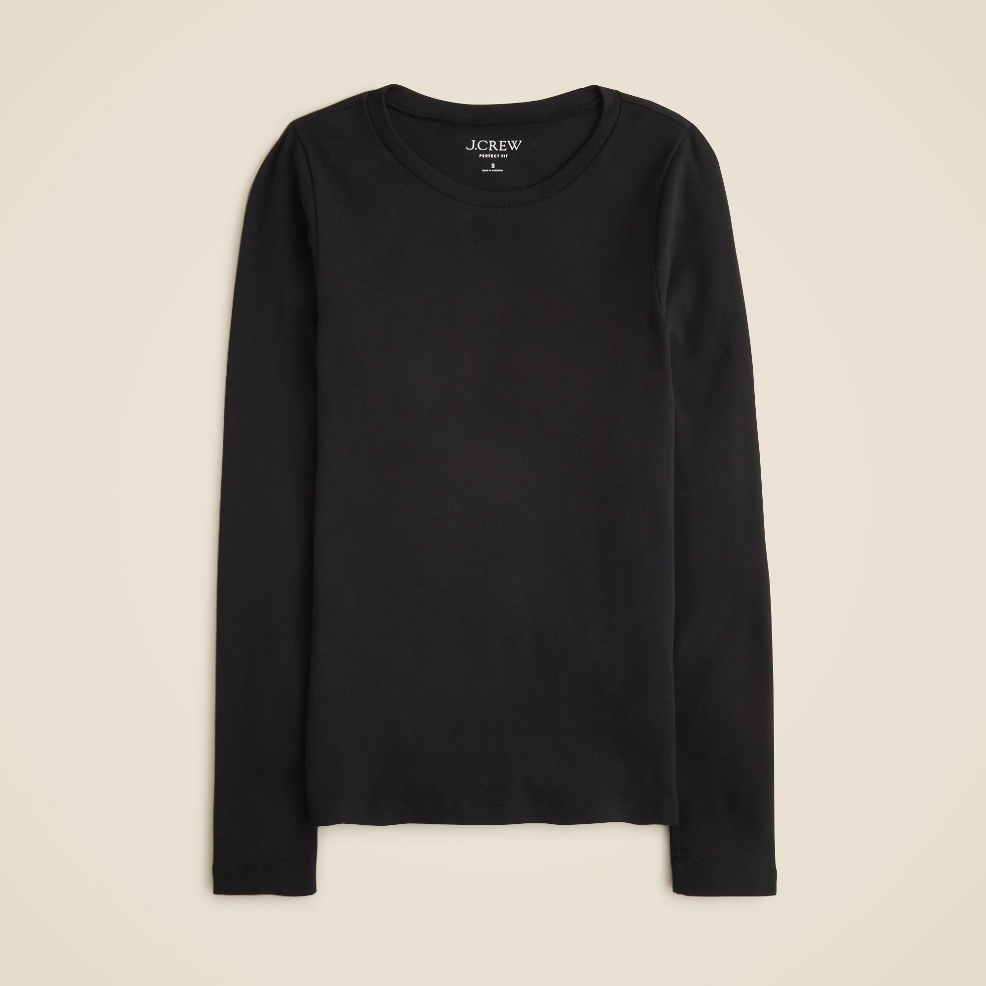 Perfect-fit long-sleeve crewneck T-shirt