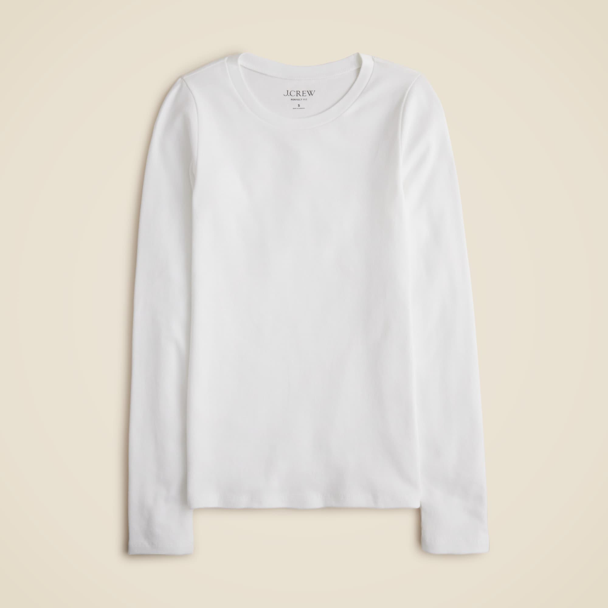 Perfect-fit long-sleeve crewneck T-shirt