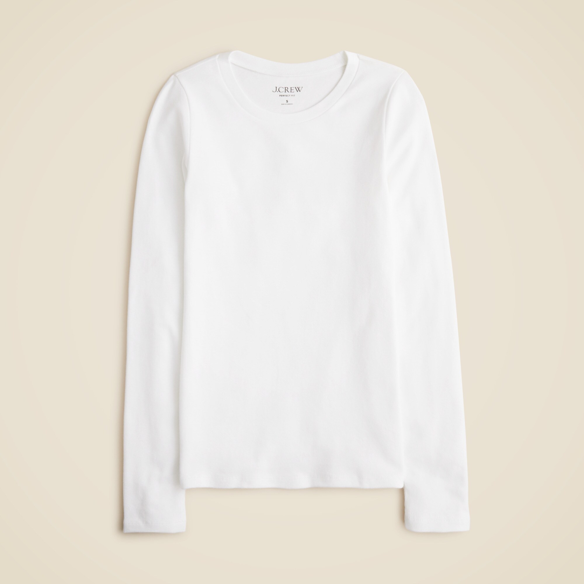 Perfect-fit long-sleeve crewneck T-shirt