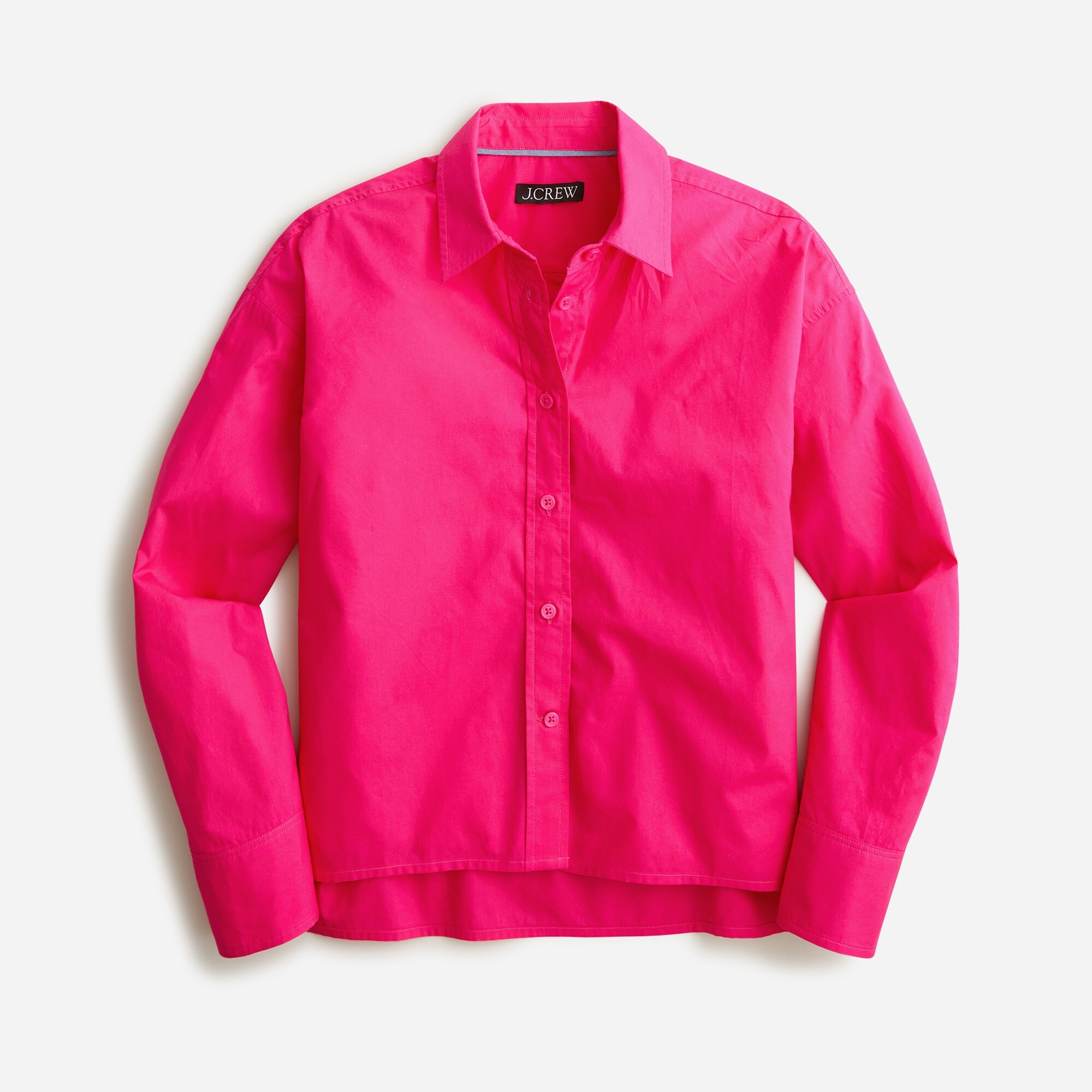 Relaxed fit Cropped Cotton Poplin Shirt For Women J.Crew