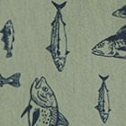 Short-sleeve printed flex casual shirt TOPIARY NAVY FISH