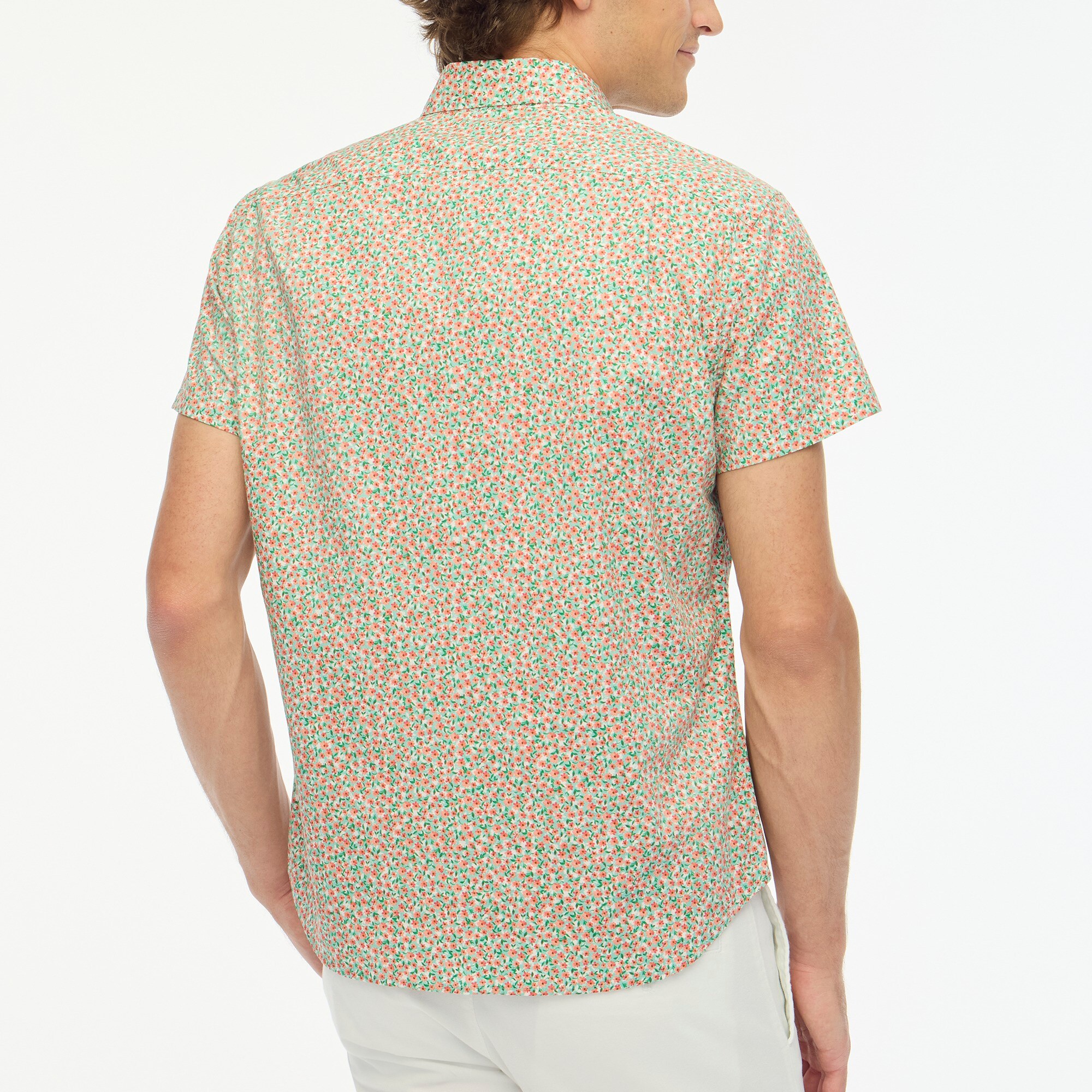 Short-sleeve printed flex casual shirt