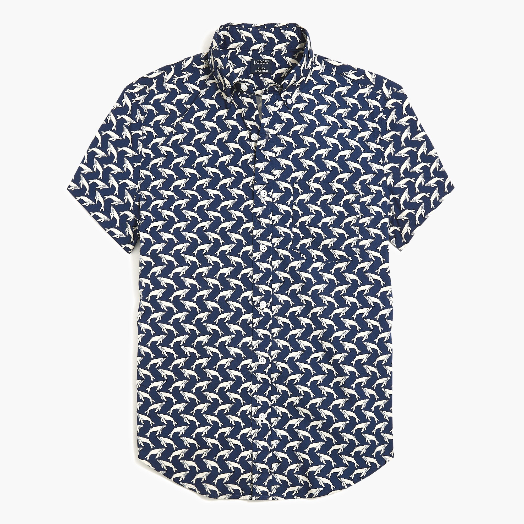  Short-sleeve printed flex casual shirt