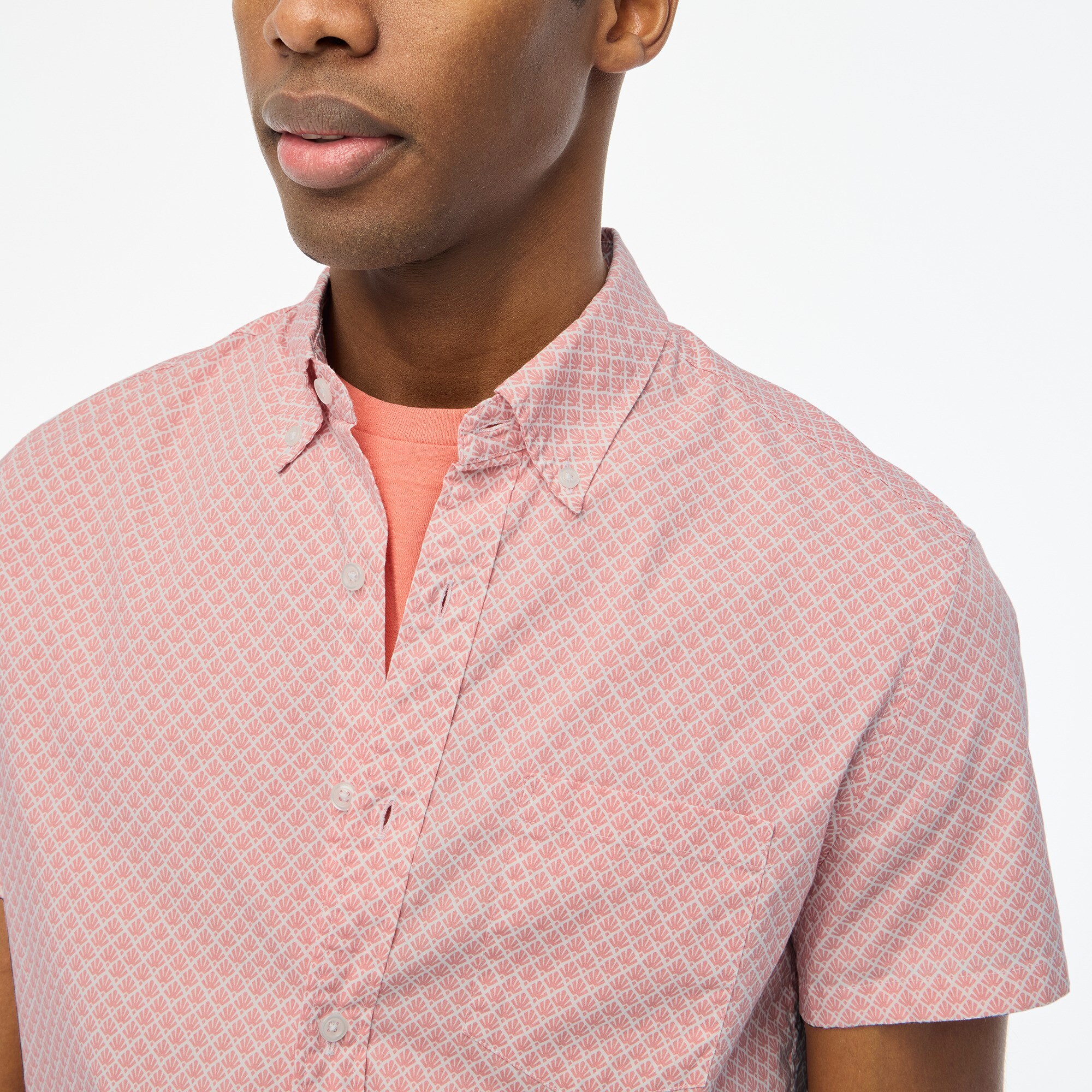 Short-sleeve printed flex casual shirt