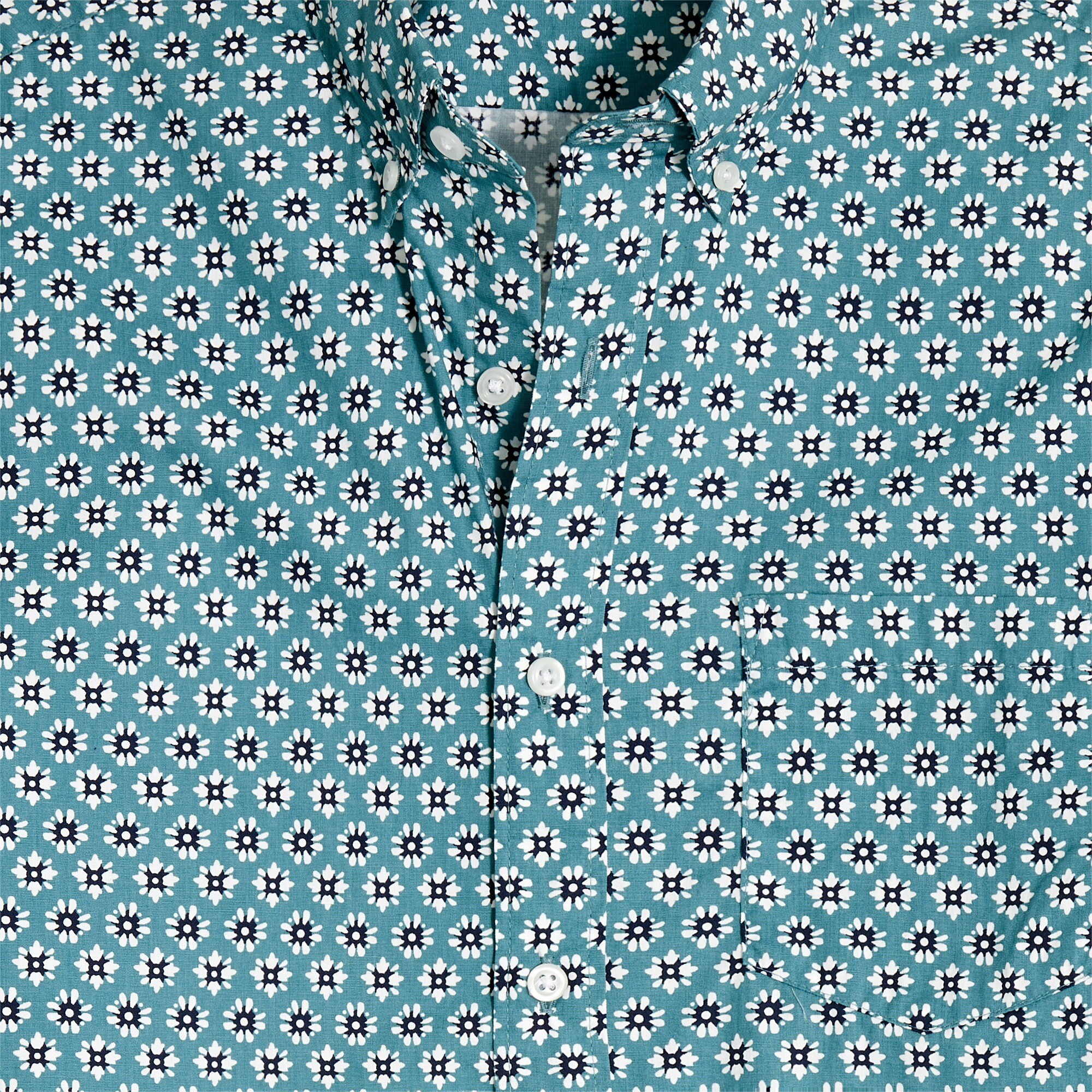 Short-sleeve printed flex casual shirt