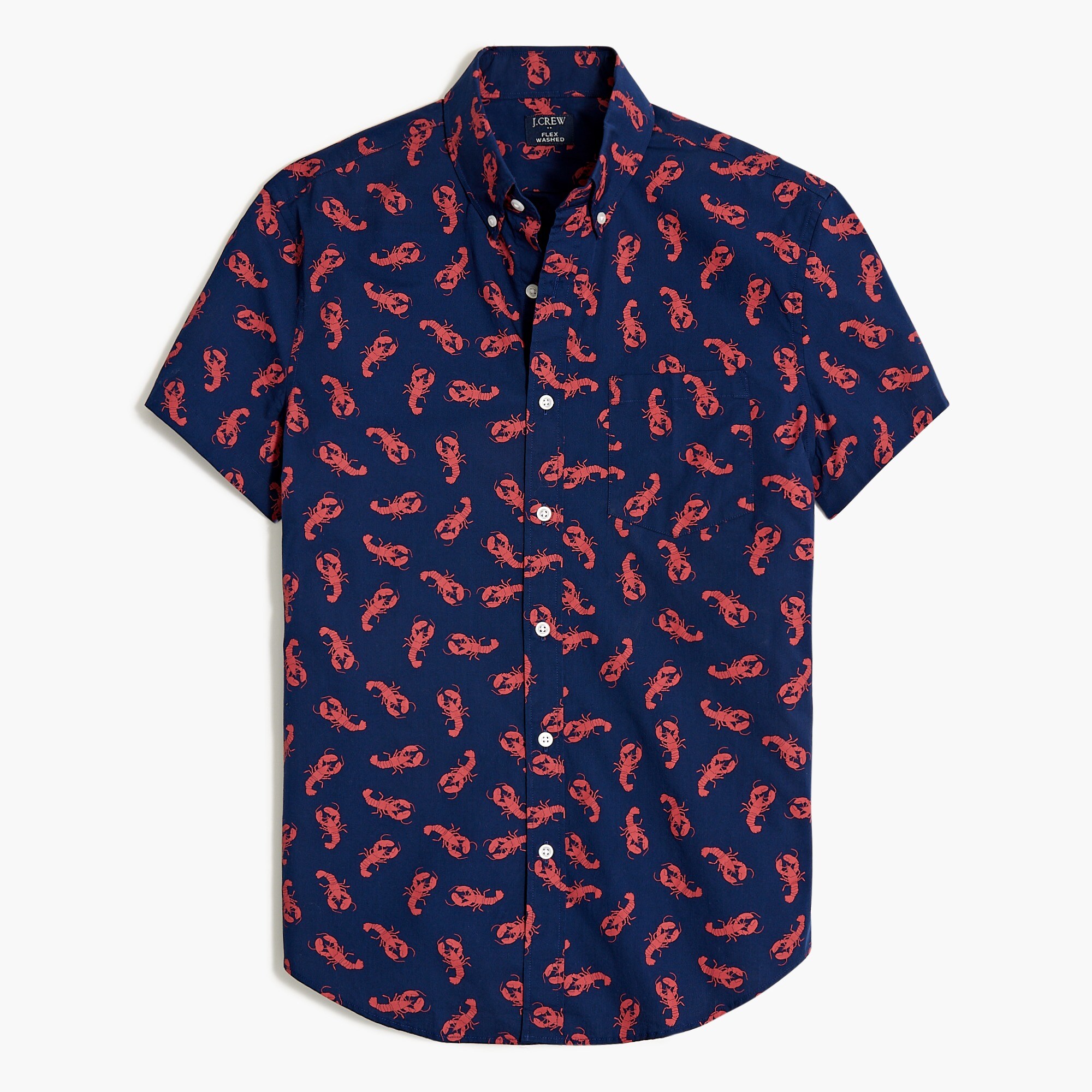  Short-sleeve printed flex casual shirt