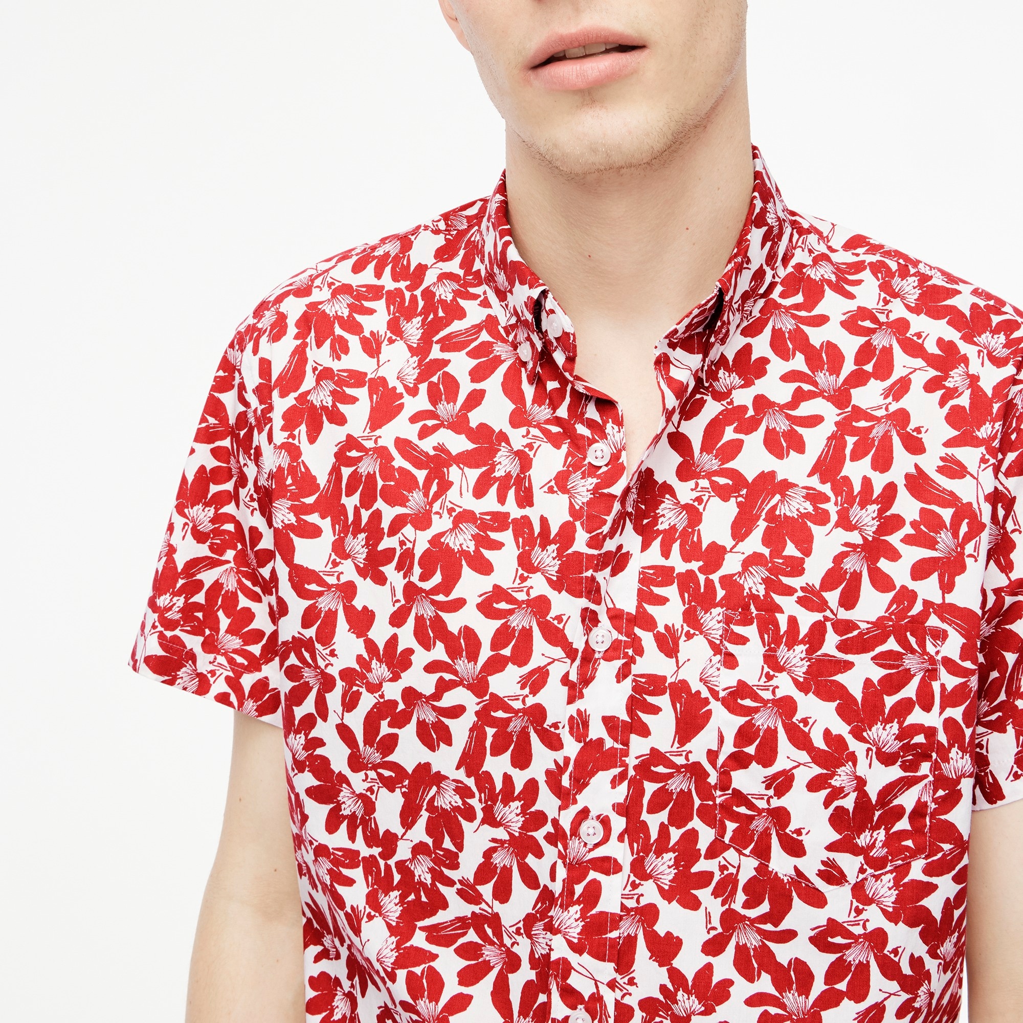 Factory: Short-sleeve Printed Flex Casual Shirt For Men