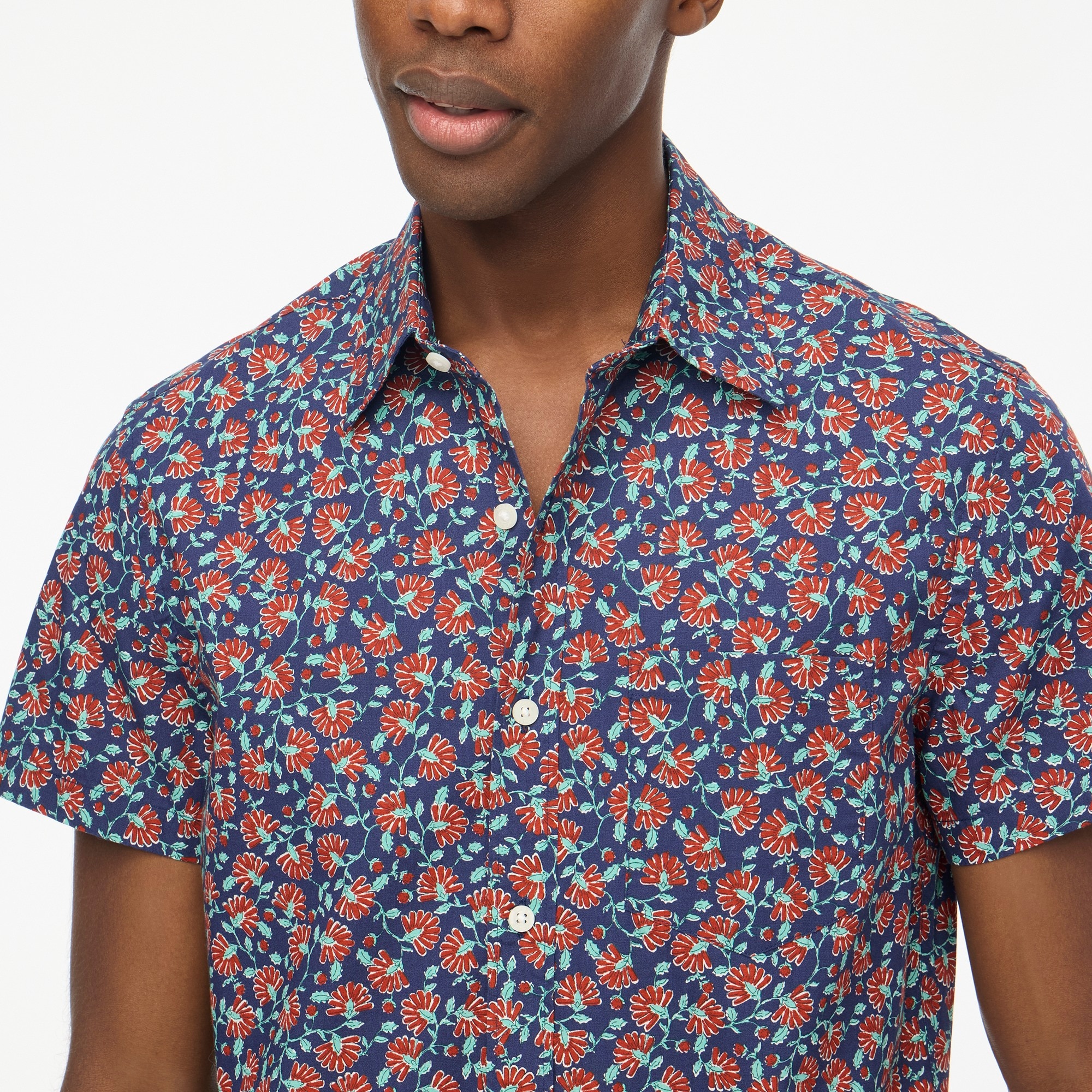 Factory: Short-sleeve Printed Flex Casual Shirt For Men