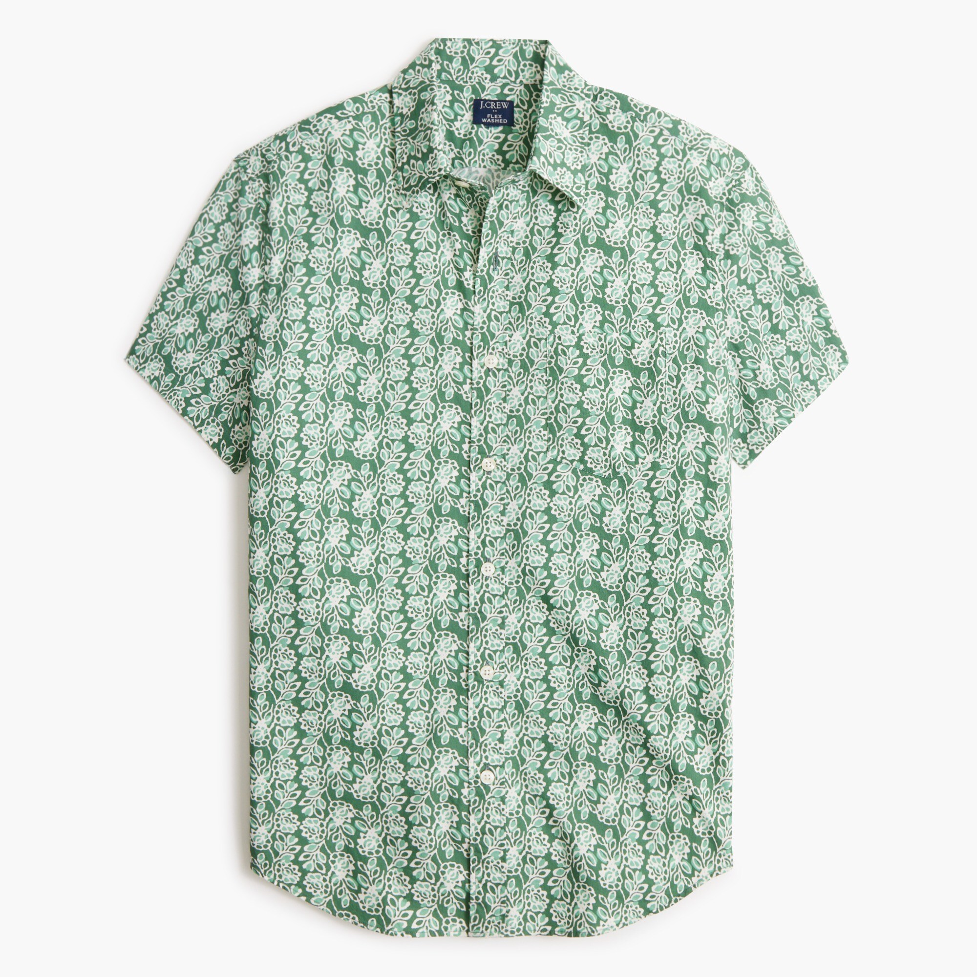 Short-sleeve printed flex casual shirt