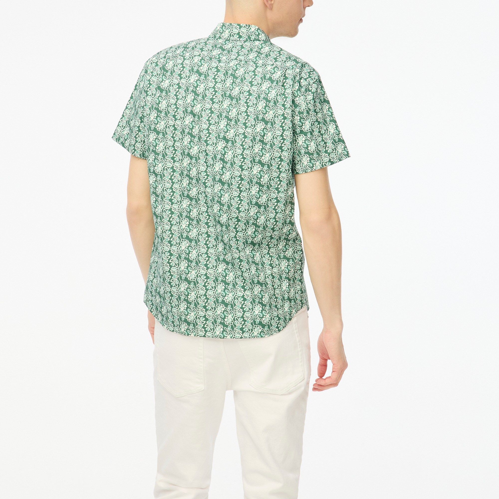 Short-sleeve printed flex casual shirt