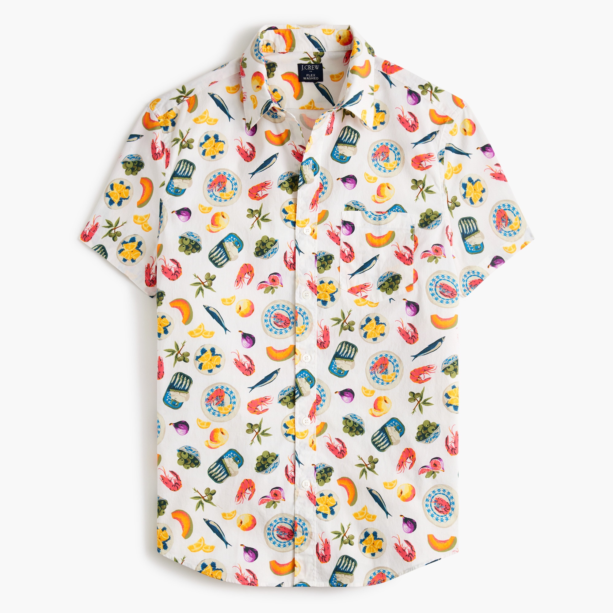 mens Short-sleeve printed flex casual shirt