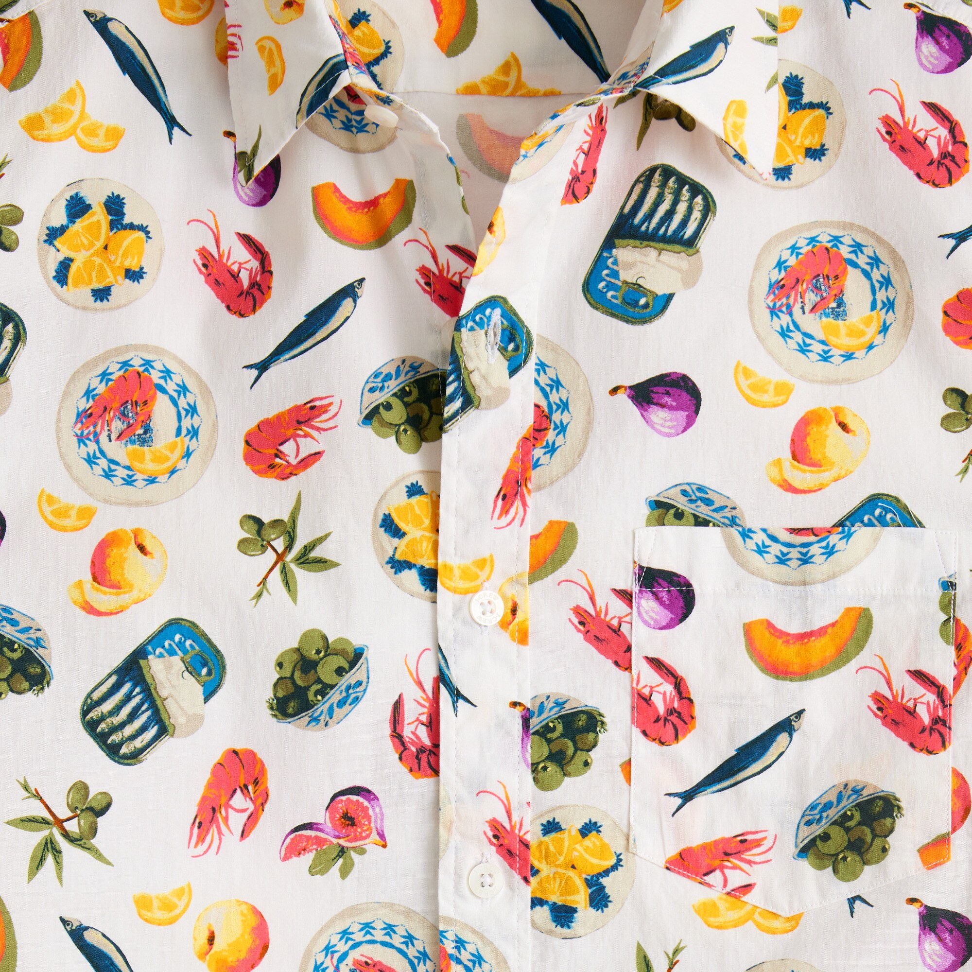 Short-sleeve printed flex casual shirt