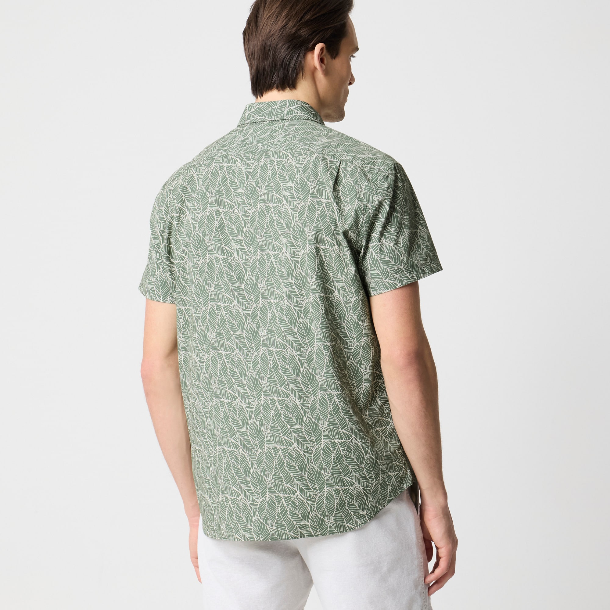 Short-sleeve printed flex casual shirt