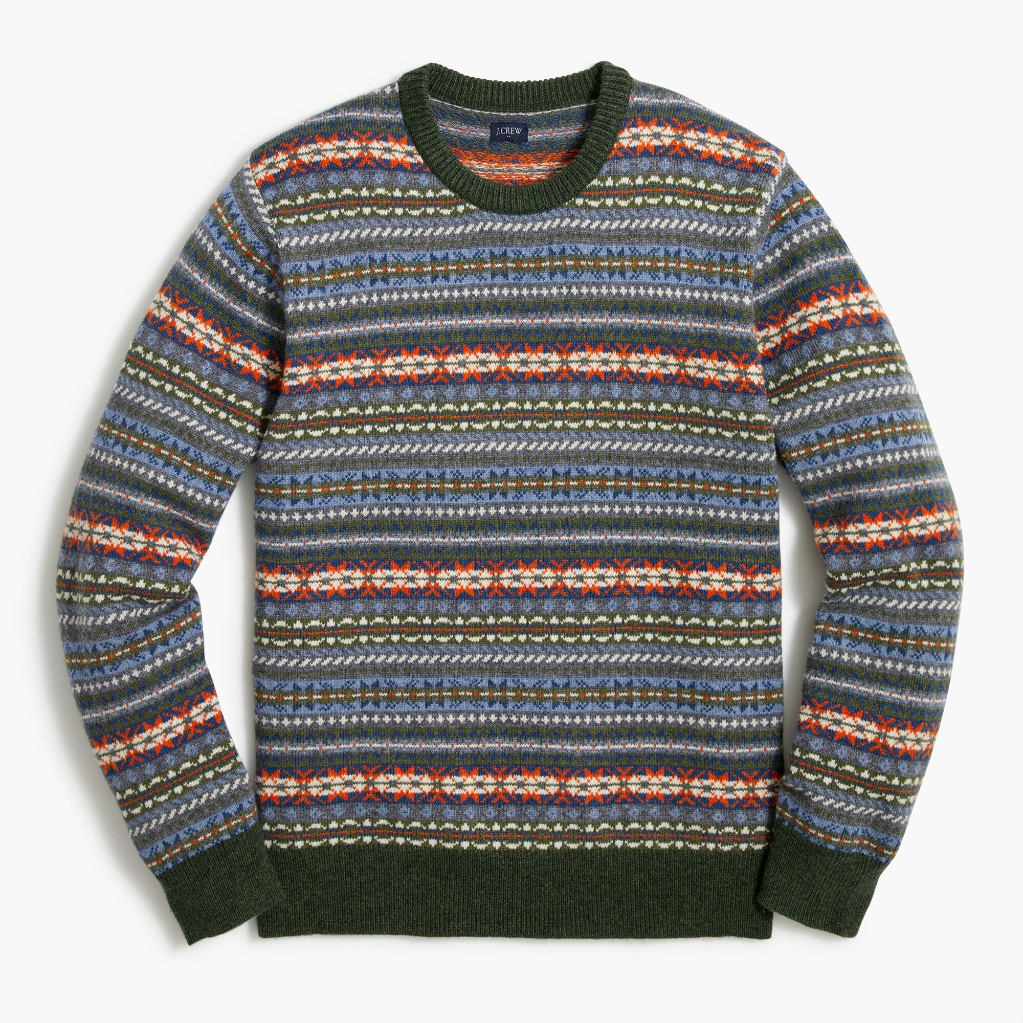 Lambswool-blend Fair Isle crewneck sweater