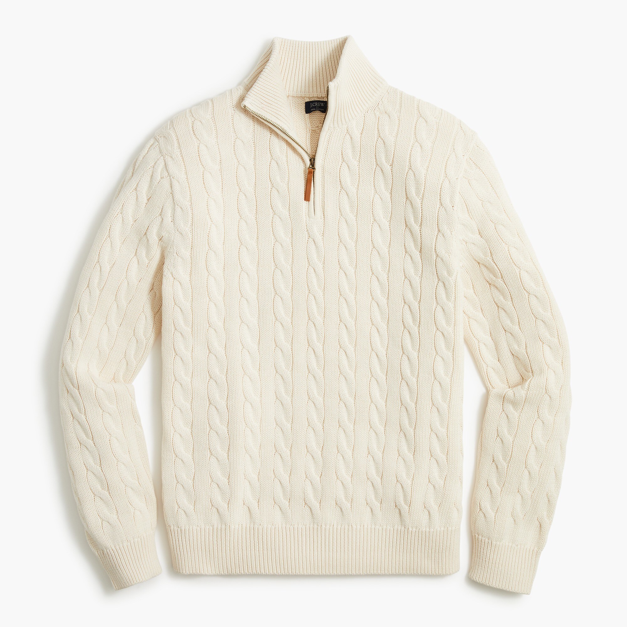 cotton cable half-zip sweater for men
