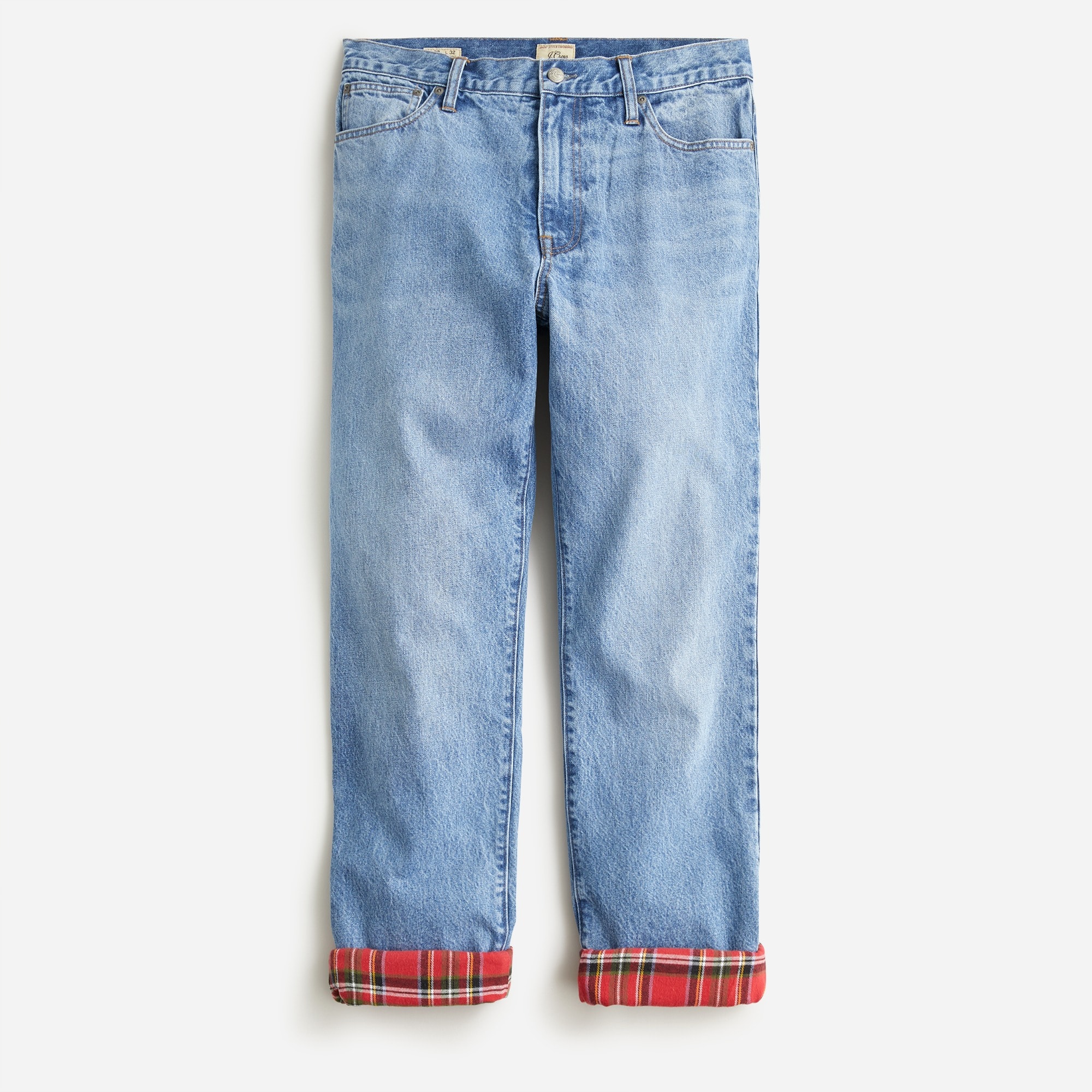 J.Crew: Classic Straight-fit Flannel-lined Jean For Men