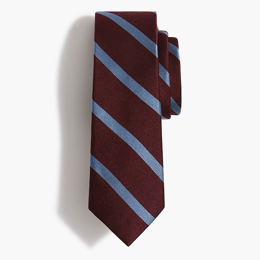 factory: striped tie for men, right side, view zoomed