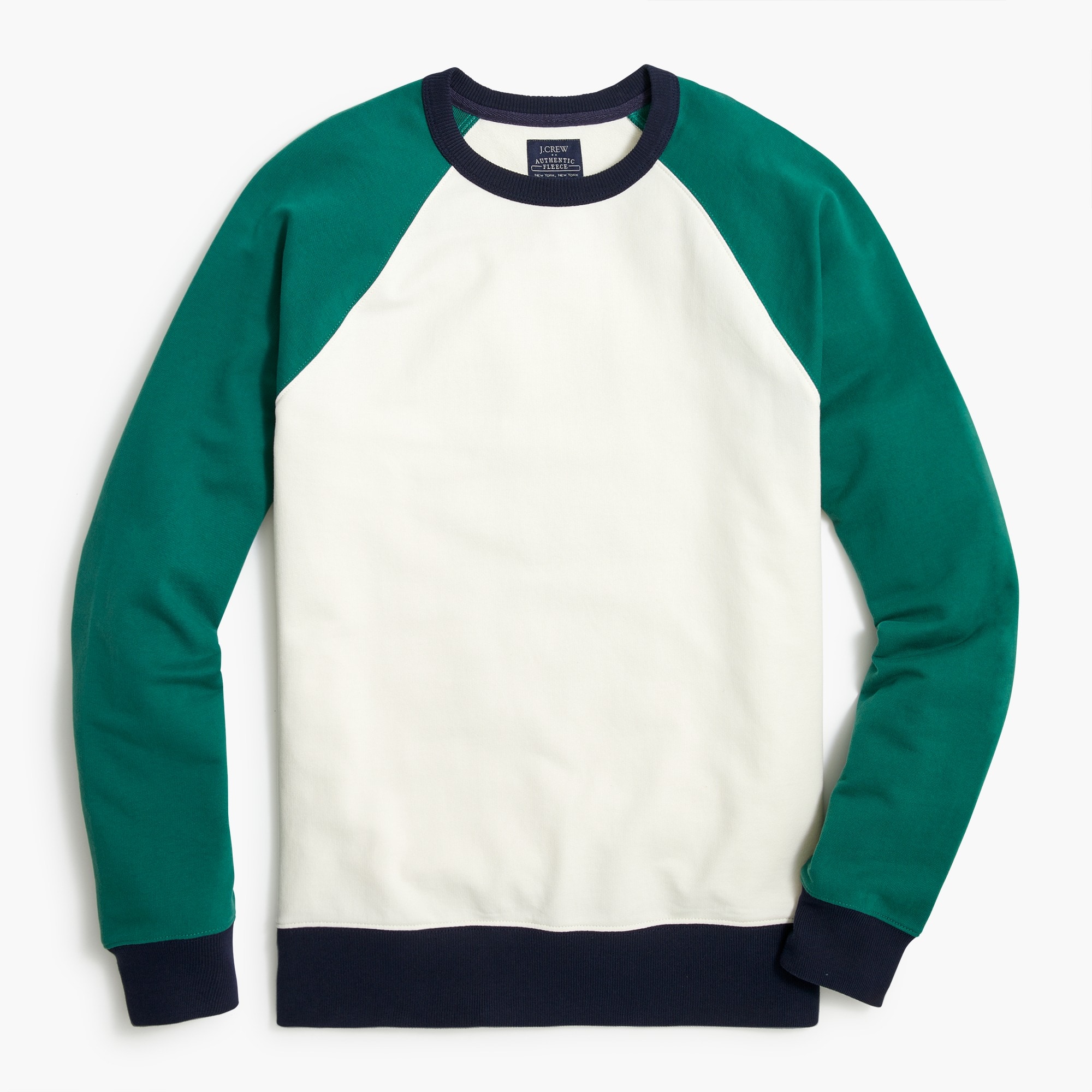 Cotton Terry Raglan Crewneck Sweatshirt For Men | Factory