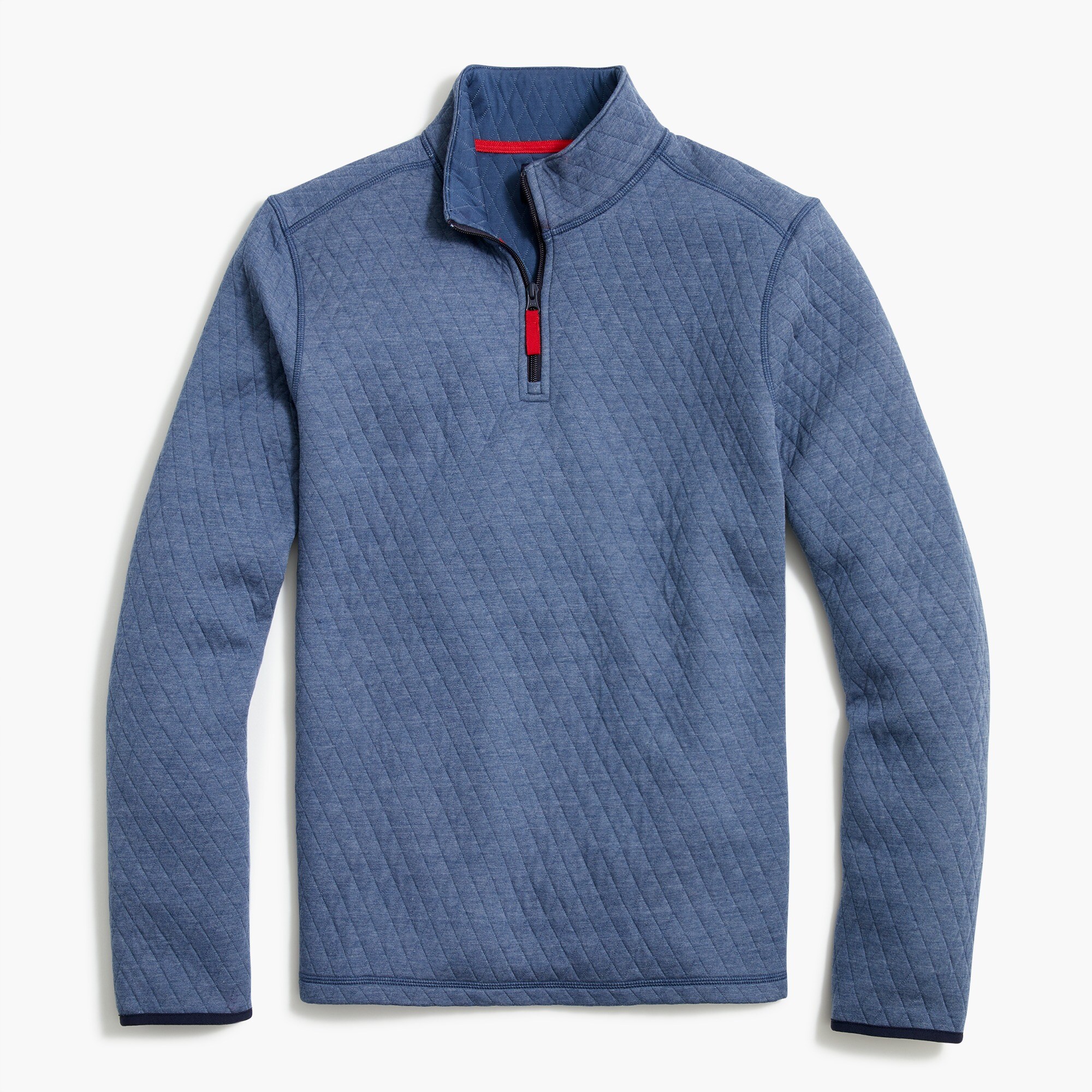 quilted diamond half-zip pullover for men