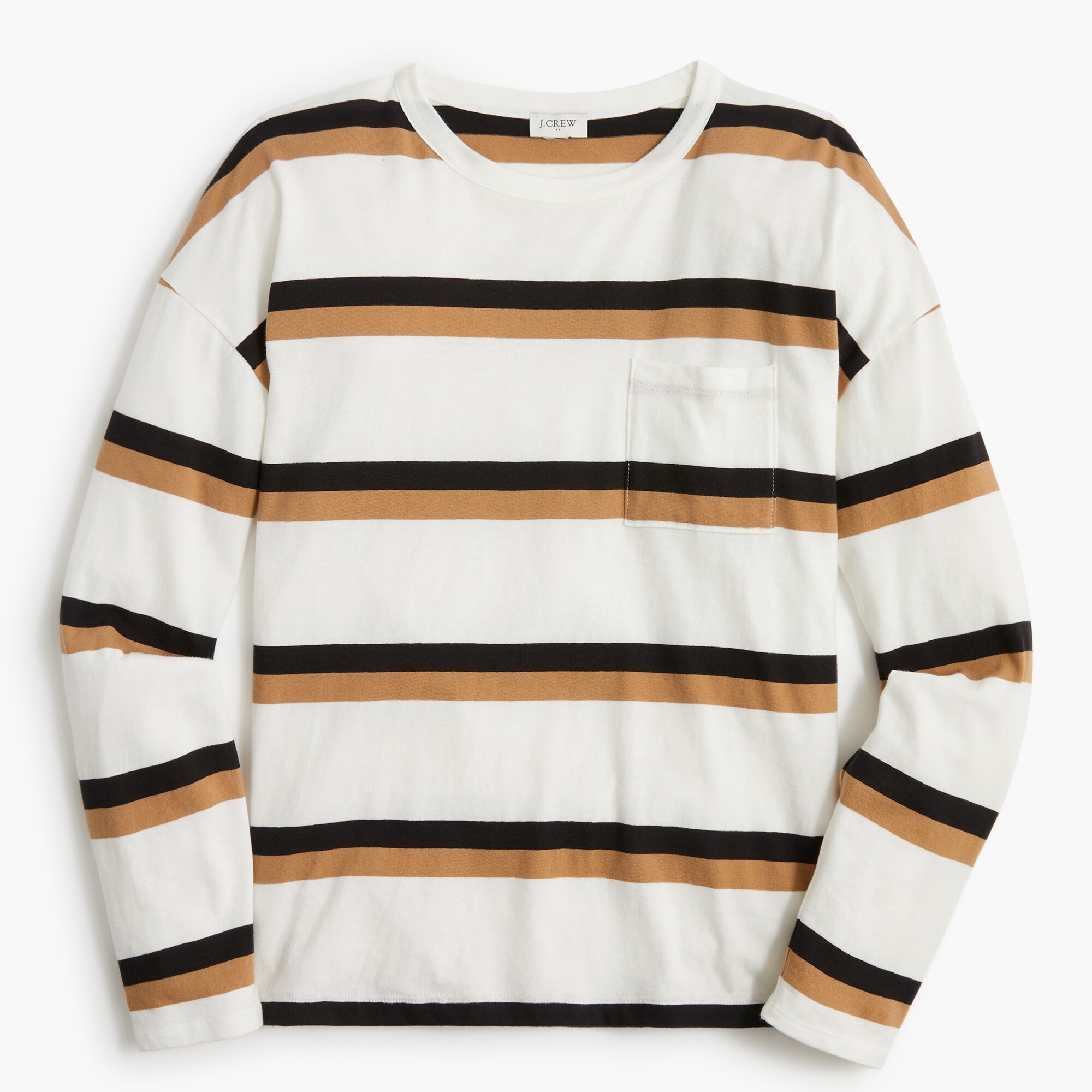 Striped Long-sleeve Pocket Tee For Women | Factory