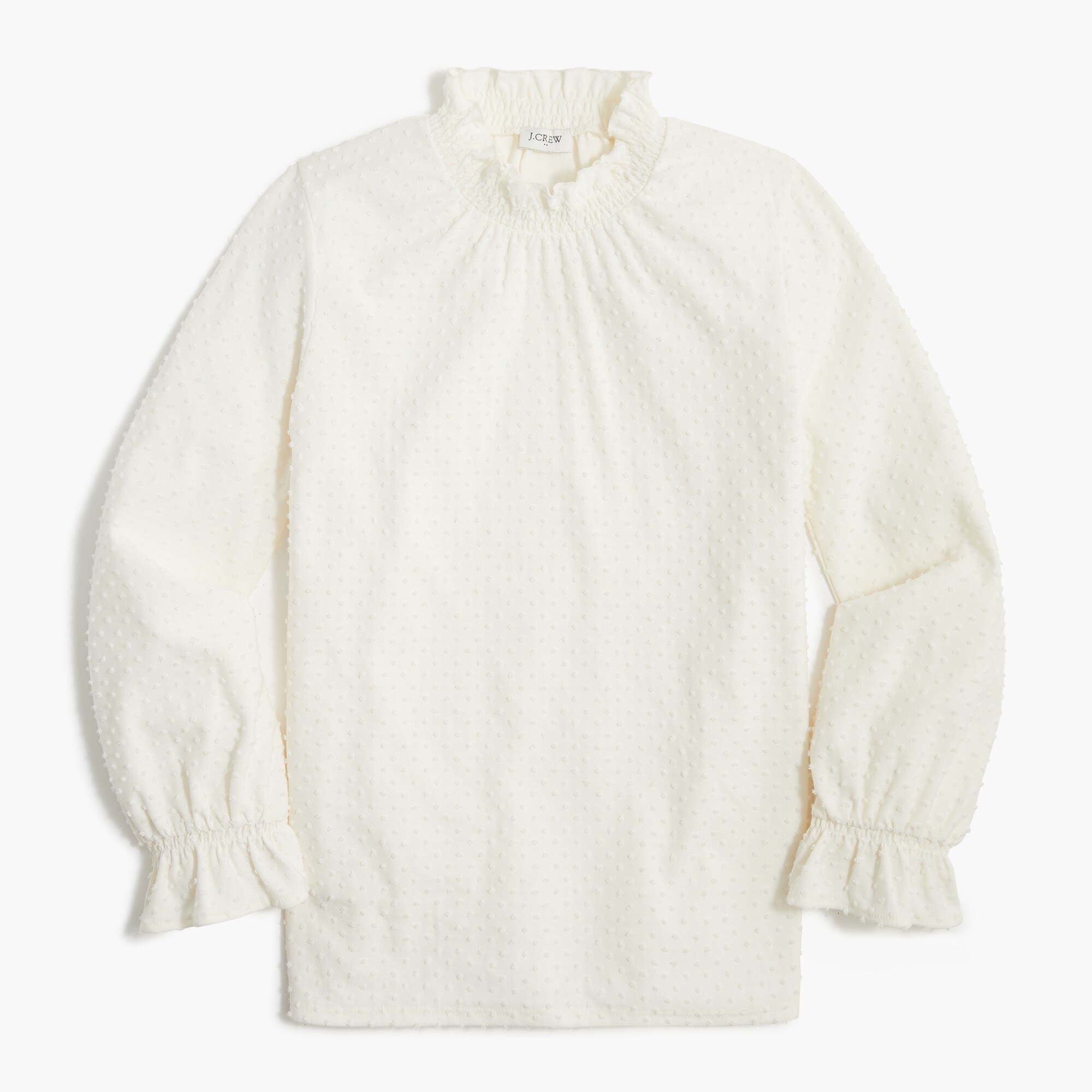 long-sleeve clip-dot top for women