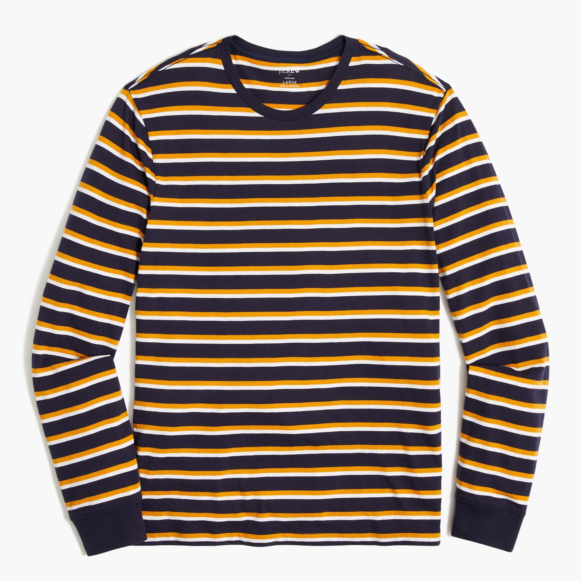 striped long-sleeve washed jersey tee for men