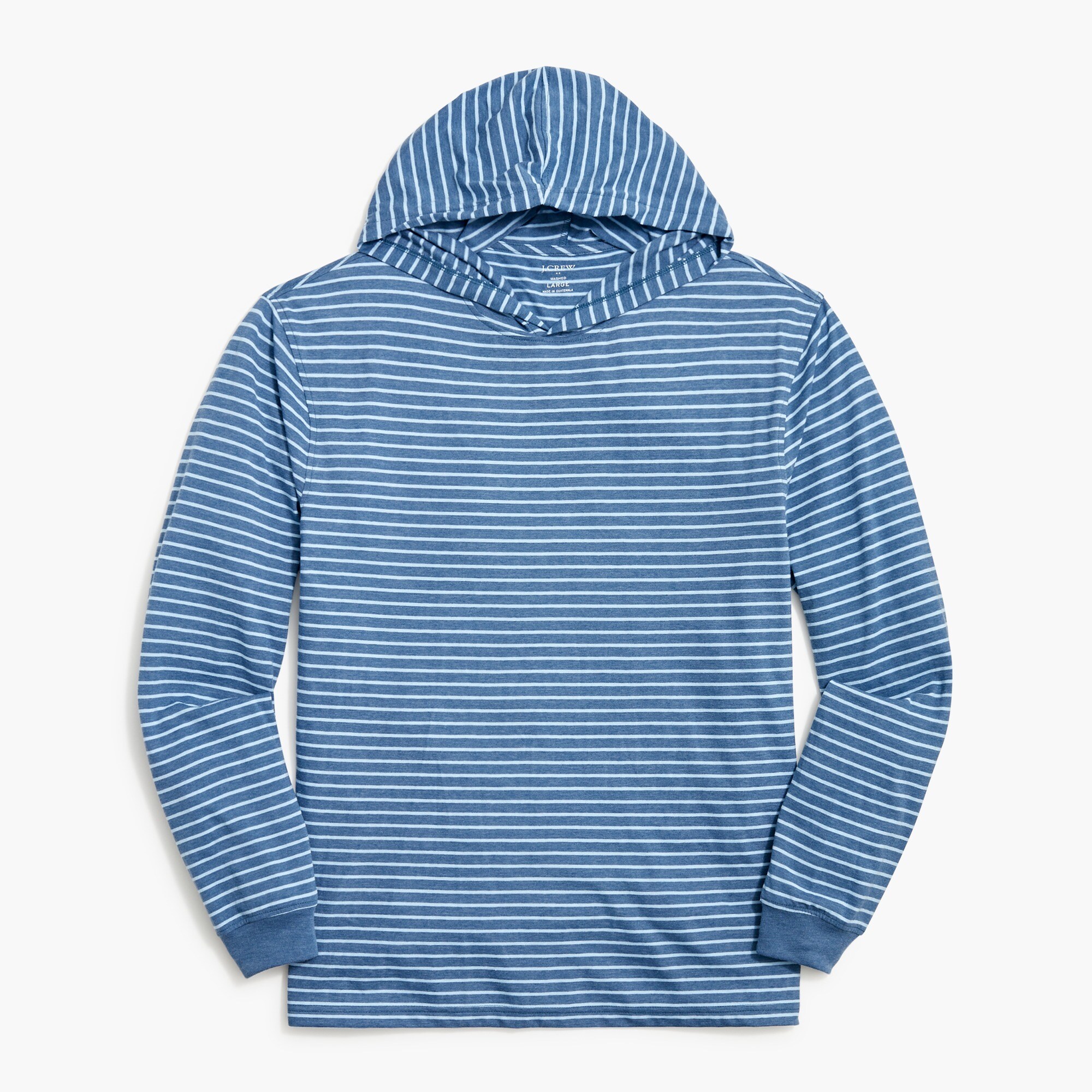 factory: long-sleeve cotton-blend jersey hooded tee for men