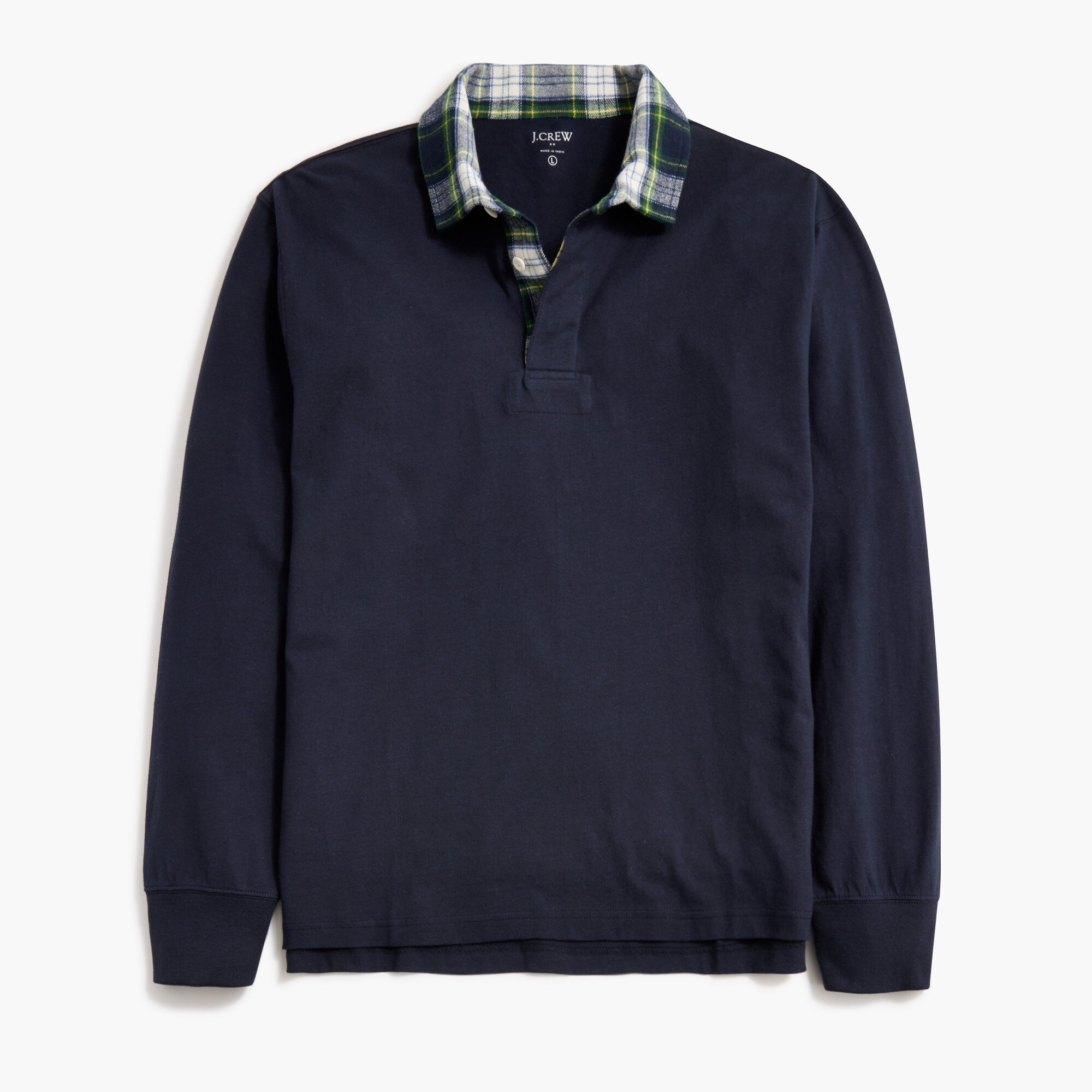 rugby shirt with flannel collar for men