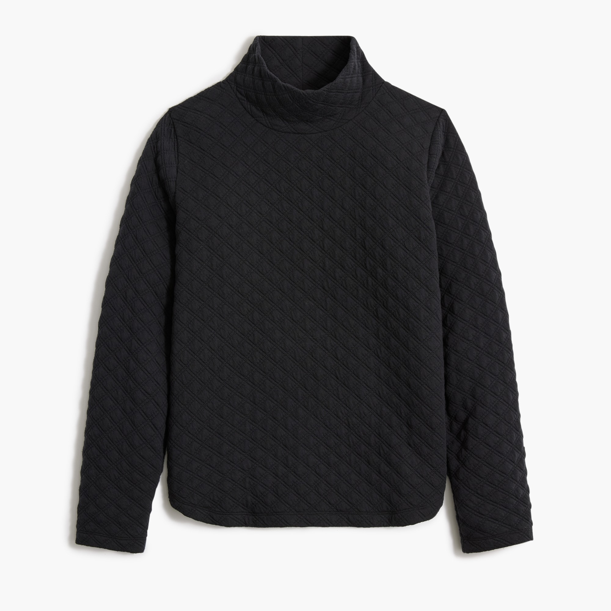 Quilted mockneck pullover