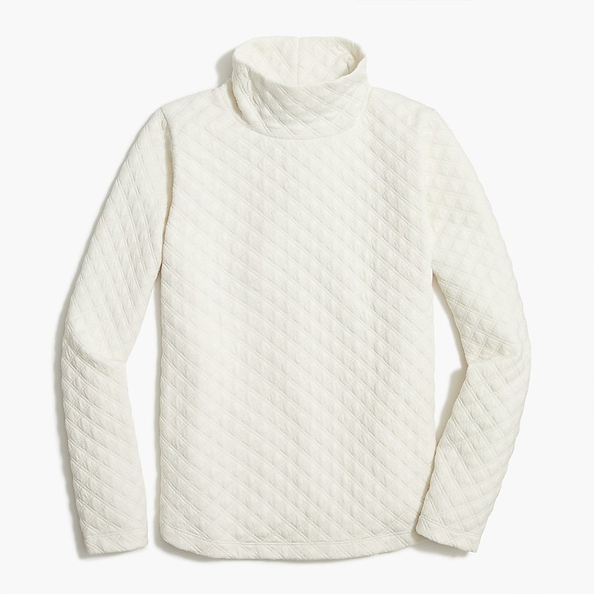 factory: quilted mockneck pullover for women, right side, view zoomed