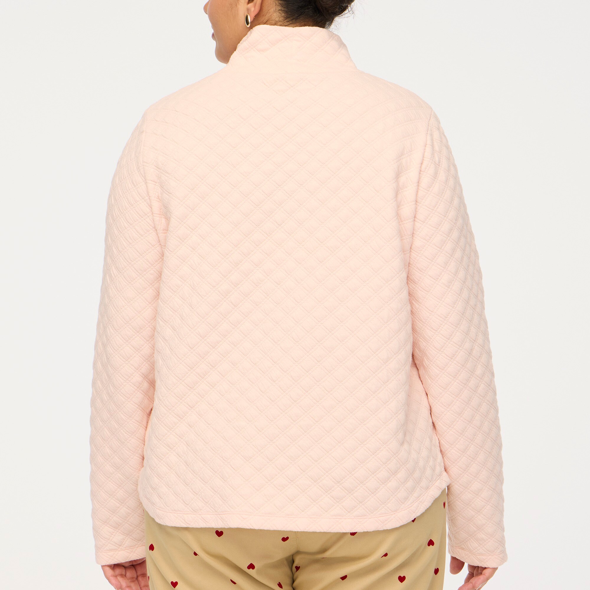 Mockneck Puff Sleeves Printed Pullover Top main image 1
