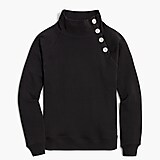 Tartan wide button-collar sweatshirt