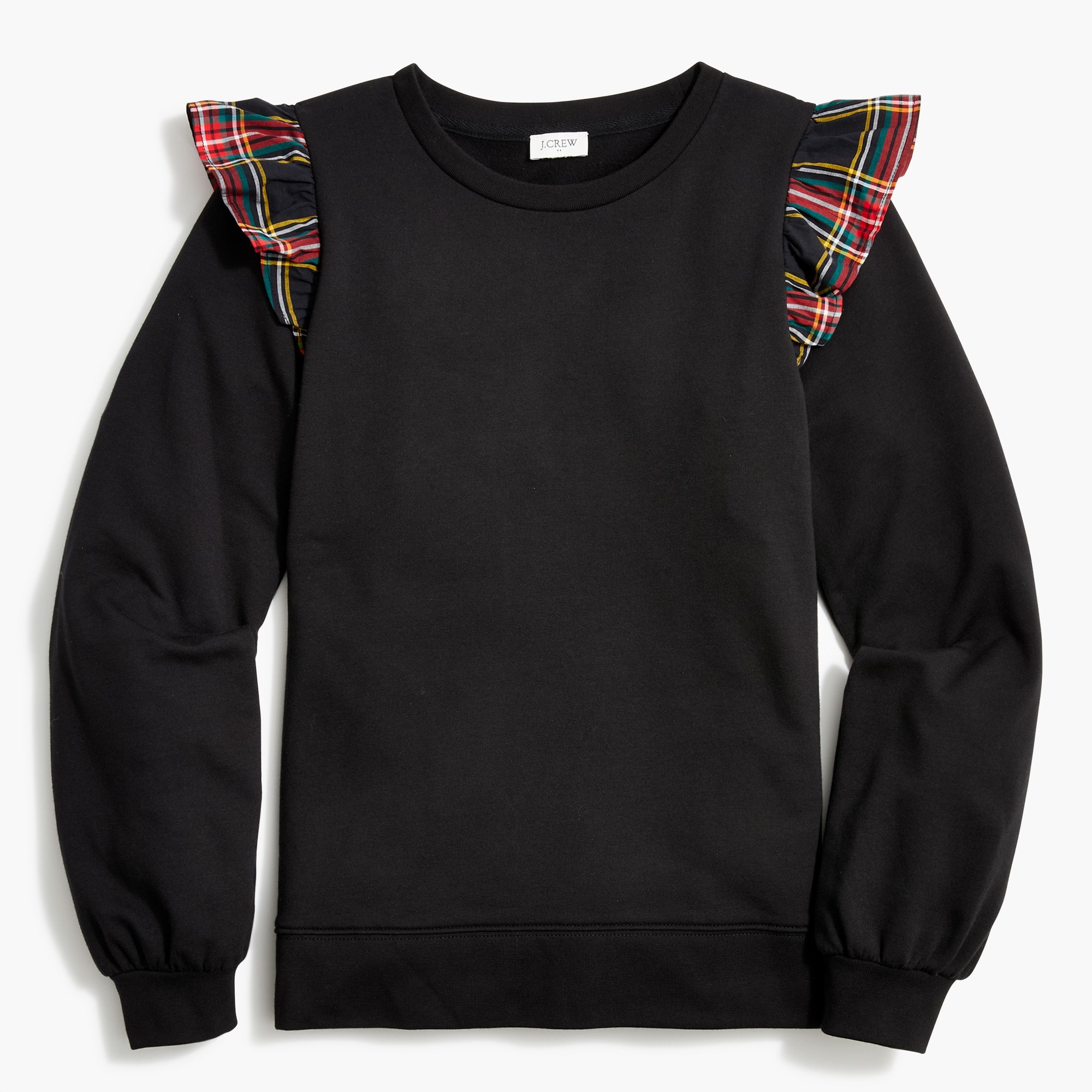 ruffle-shoulder sweatshirt for women