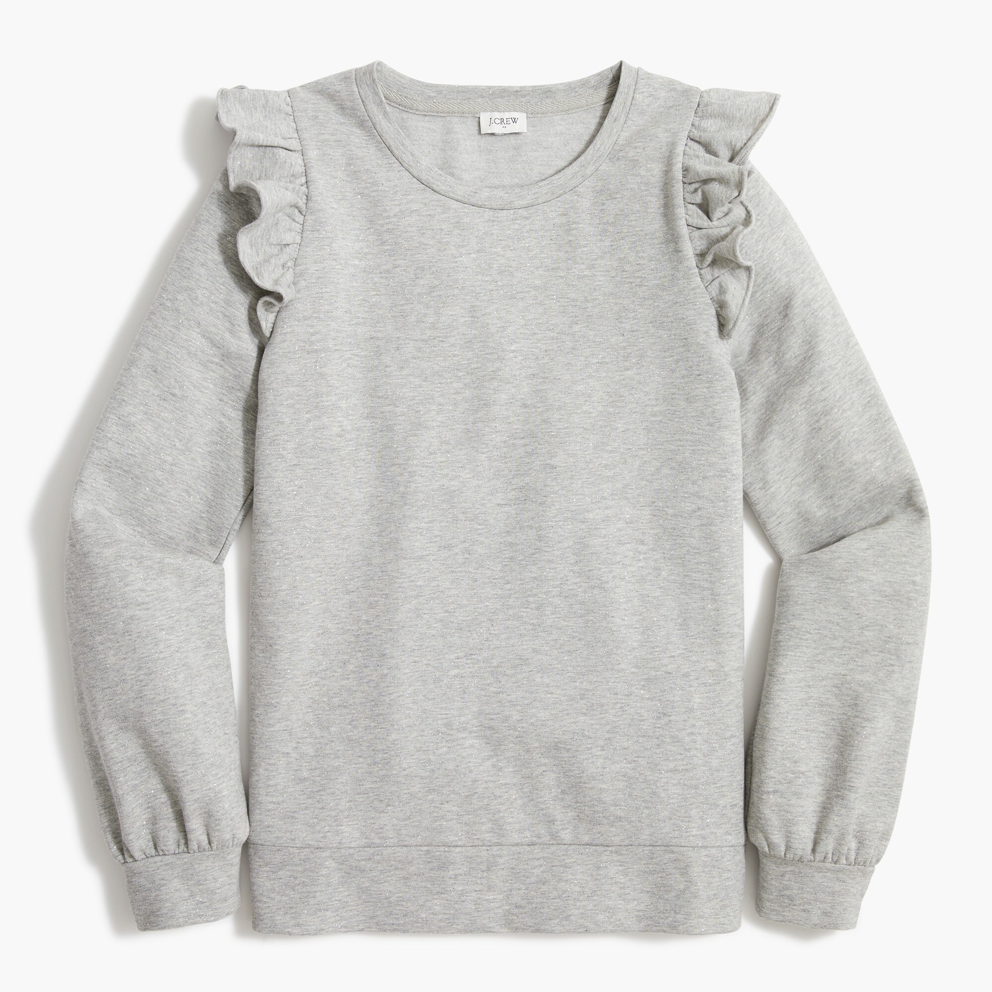 ruffle-shoulder sweatshirt with foil for women