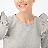 Ruffle-shoulder sweatshirt with foil