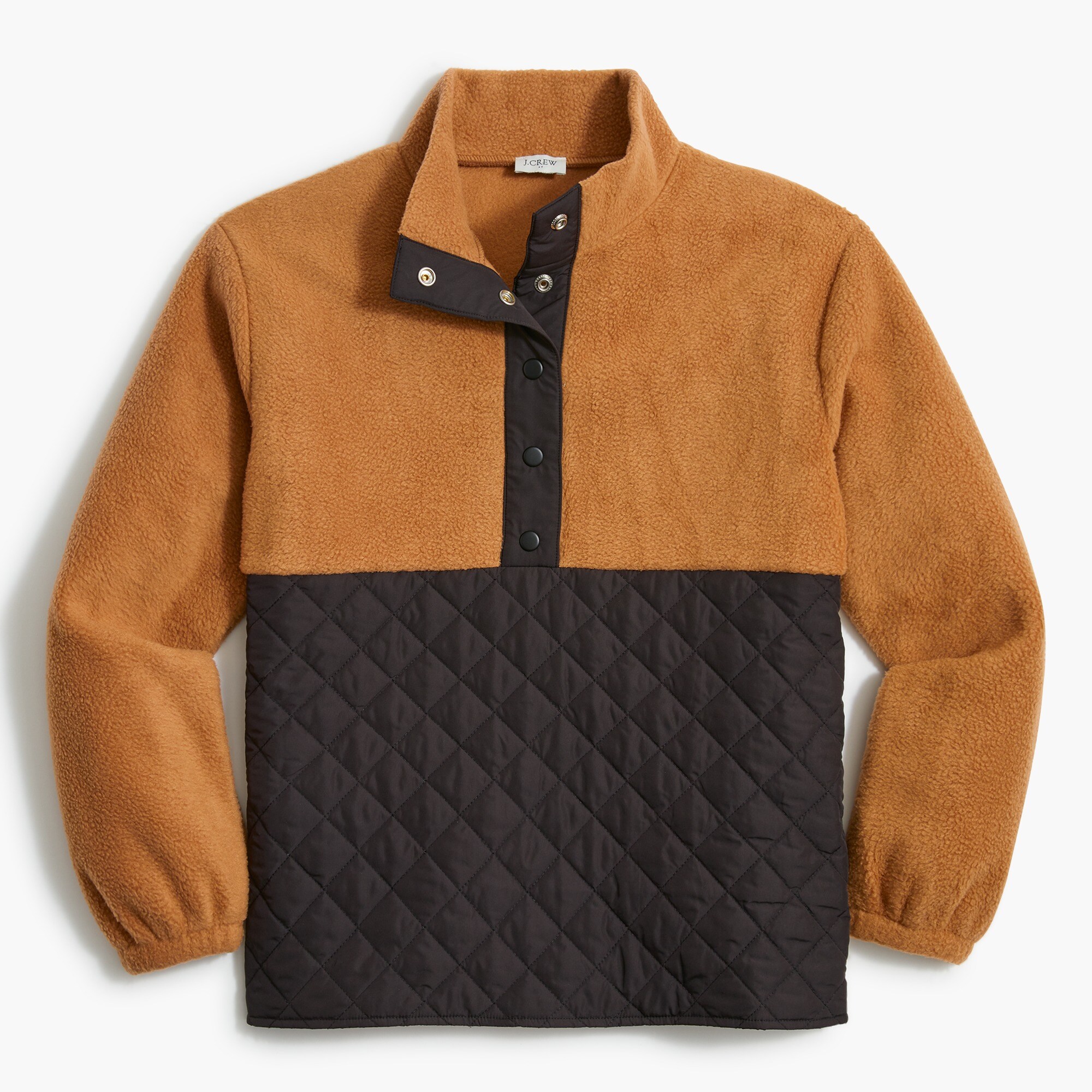 quilted sherpa half-zip for women