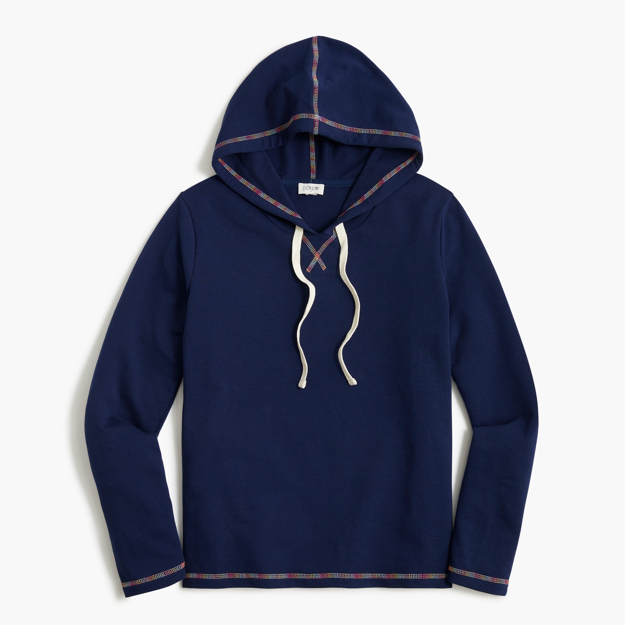 Hoodie with rainbow stitching