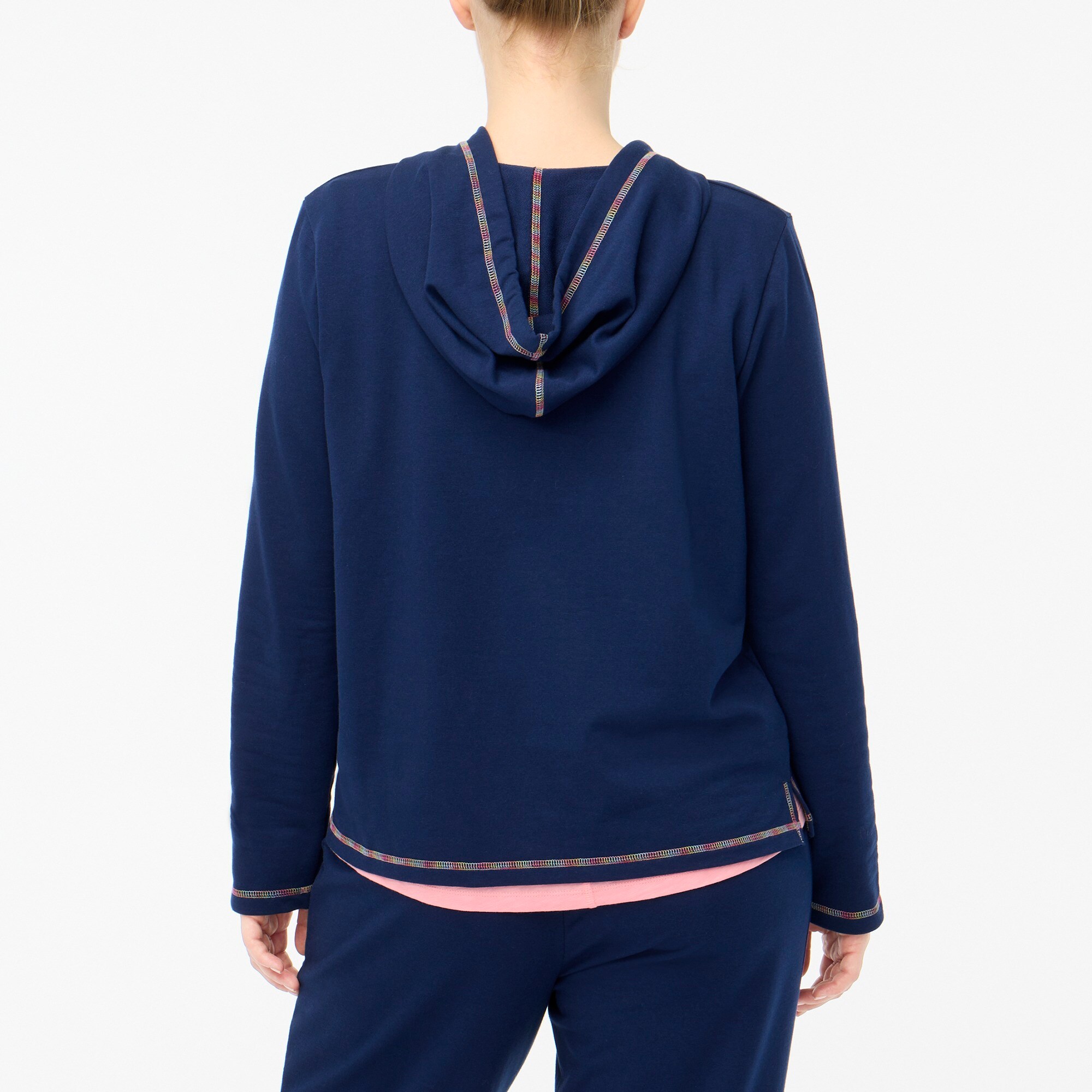Hoodie with rainbow stitching