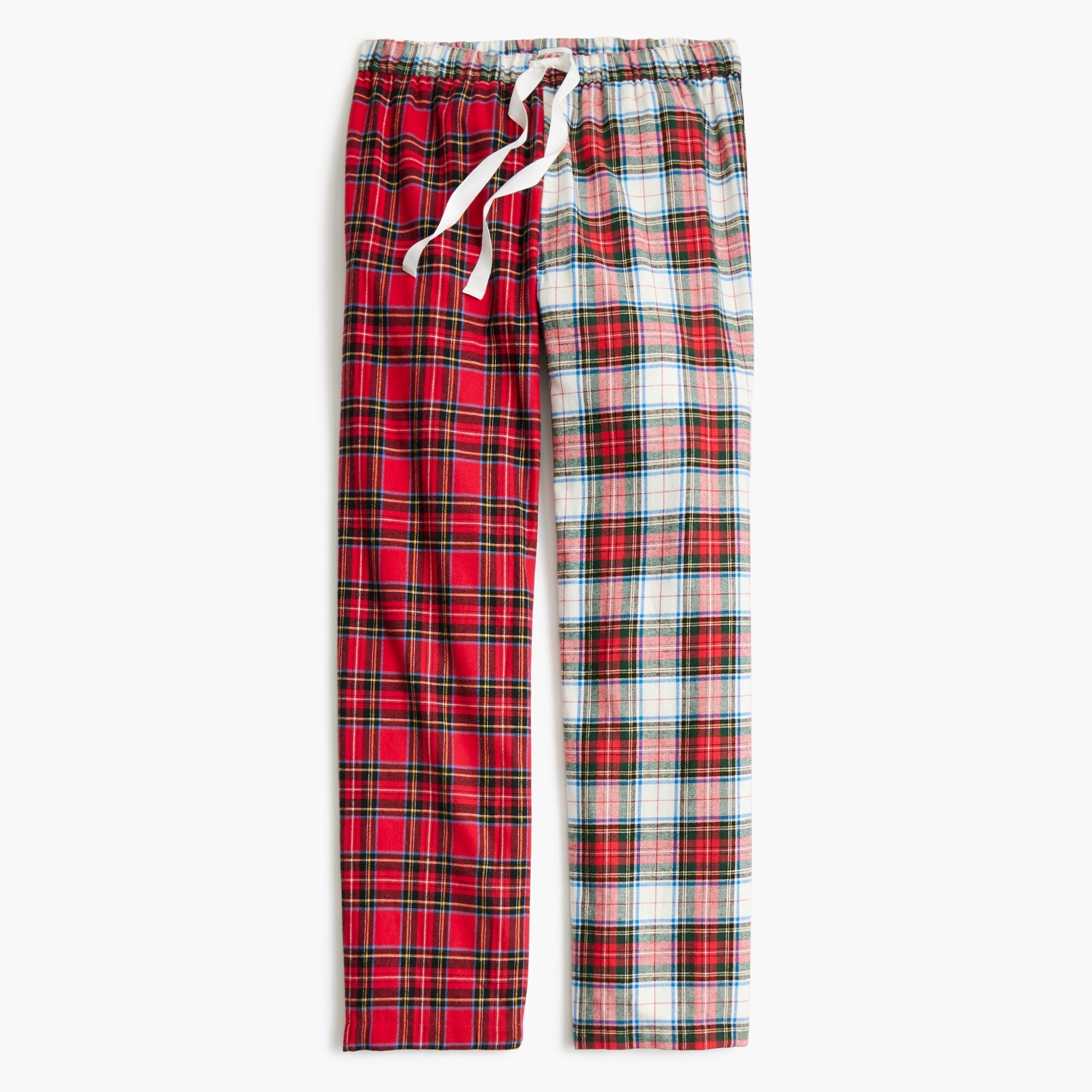 mixed-plaid flannel pajama pant for women