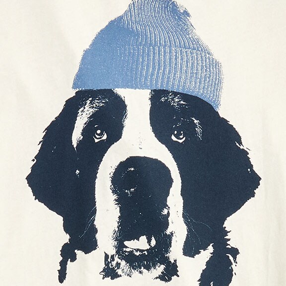 Beanie dog graphic tee NATURAL factory: beanie dog graphic tee for men