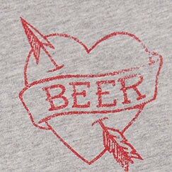 Valentine&apos;s Day &quot;beer&quot; graphic tee HTHR GREY factory: valentine&apos;s day &quot;beer&quot; graphic tee for men
