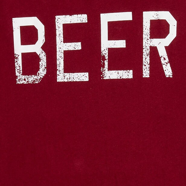 &quot;Beer&quot; graphic tee VINTAGE BURGUNDY factory: &quot;beer&quot; graphic tee for men