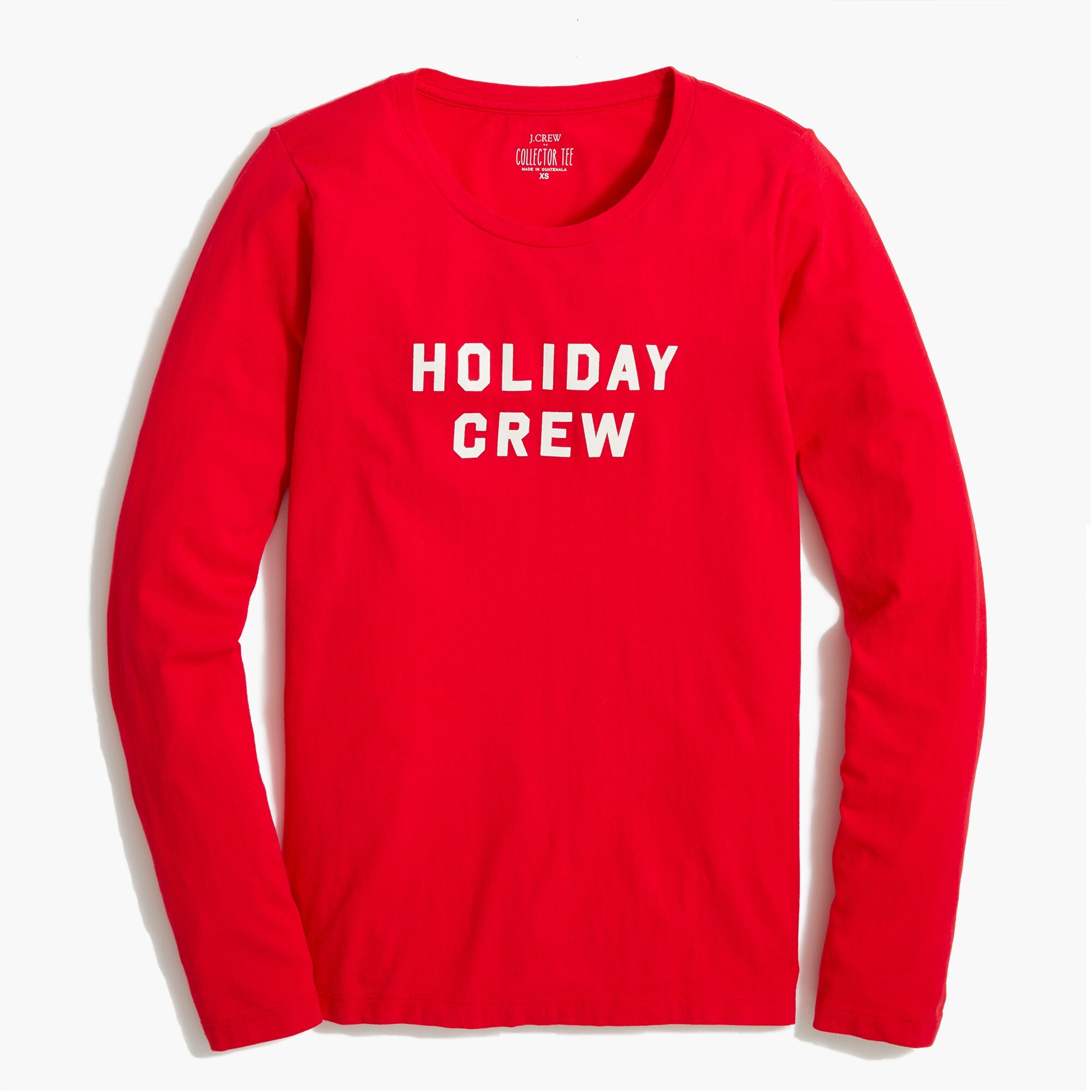 long-sleeve "holiday crew" graphic tee for women